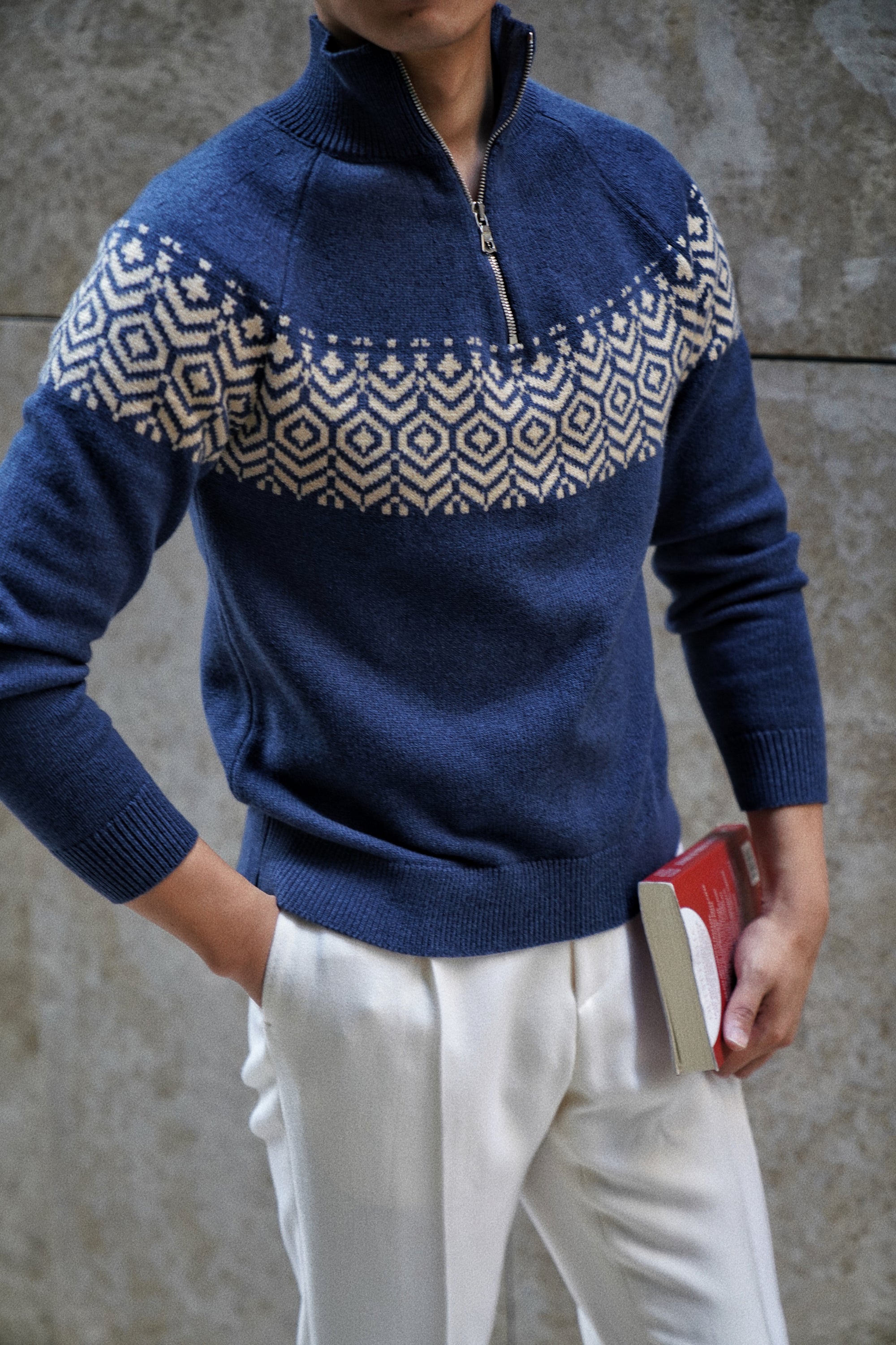 Fair Isle Half Zip Jumper
