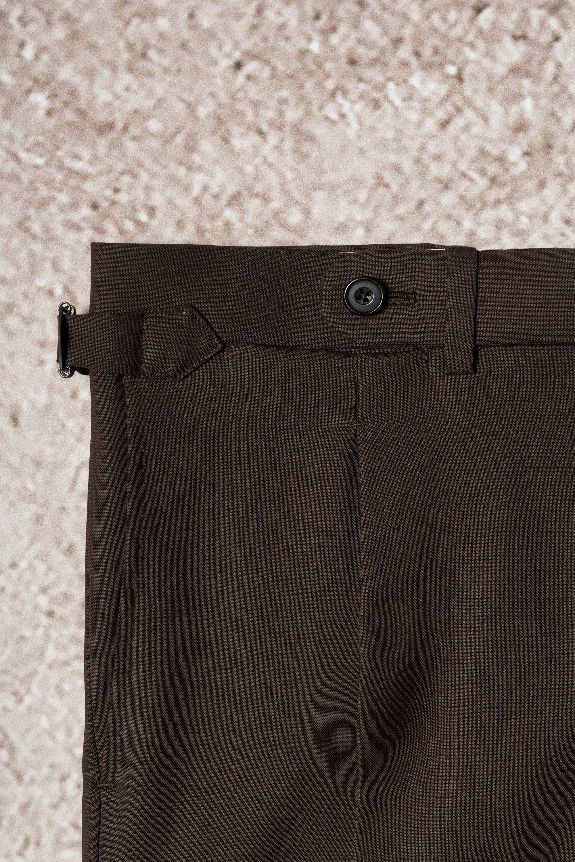 Chocolate High Twist Wool Trousers #146