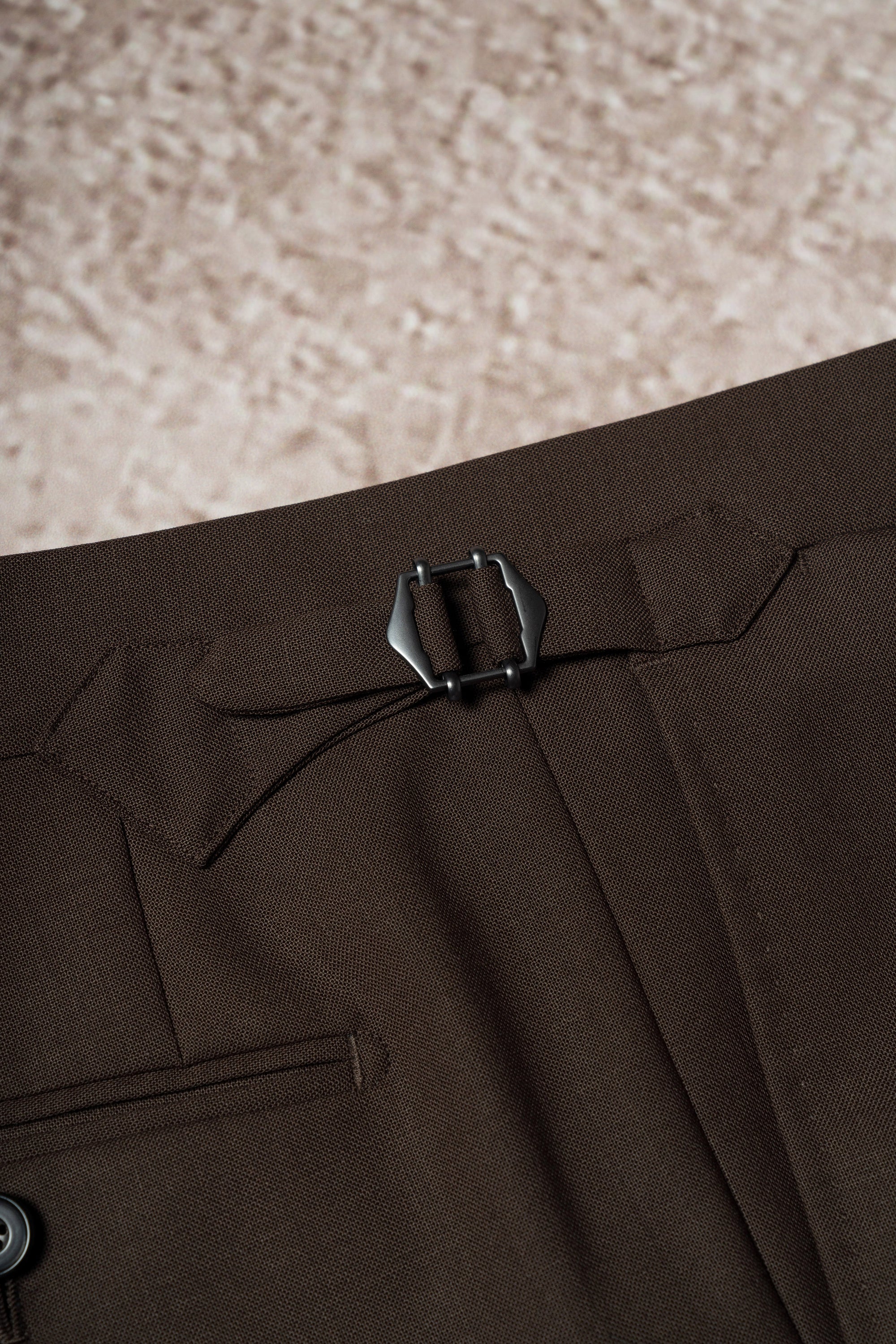 Chocolate High Twist Wool Trousers #146