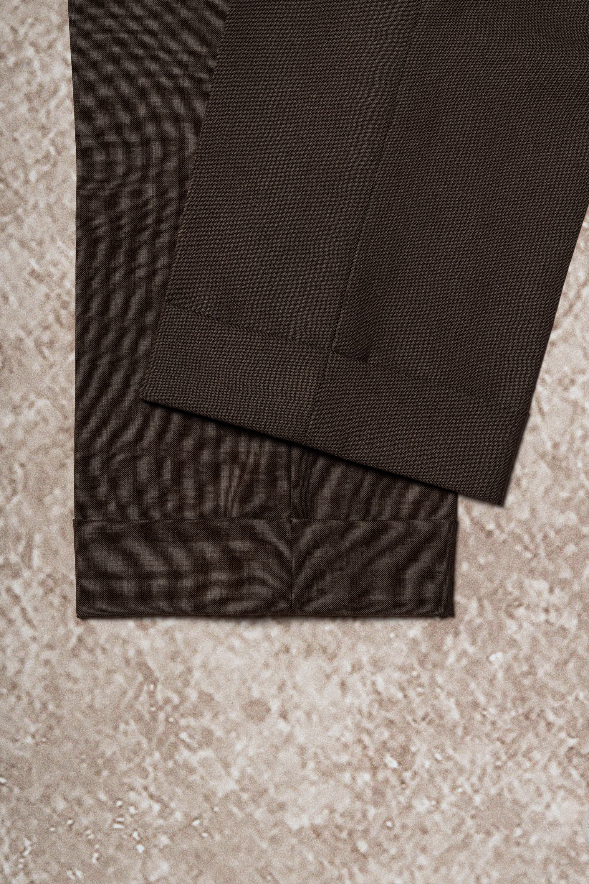 Chocolate High Twist Wool Trousers #146