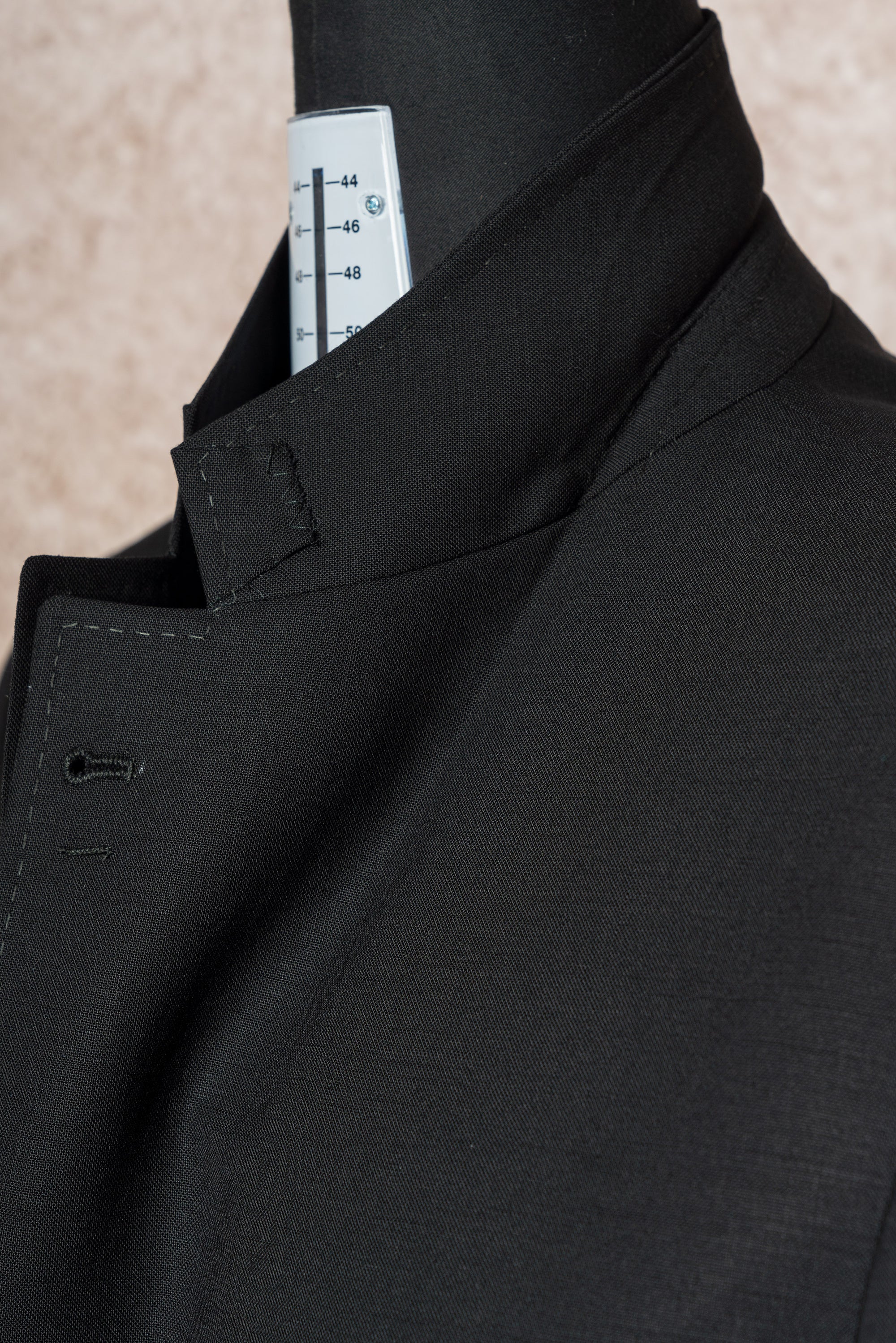 Black High Twist Wool Suit #144