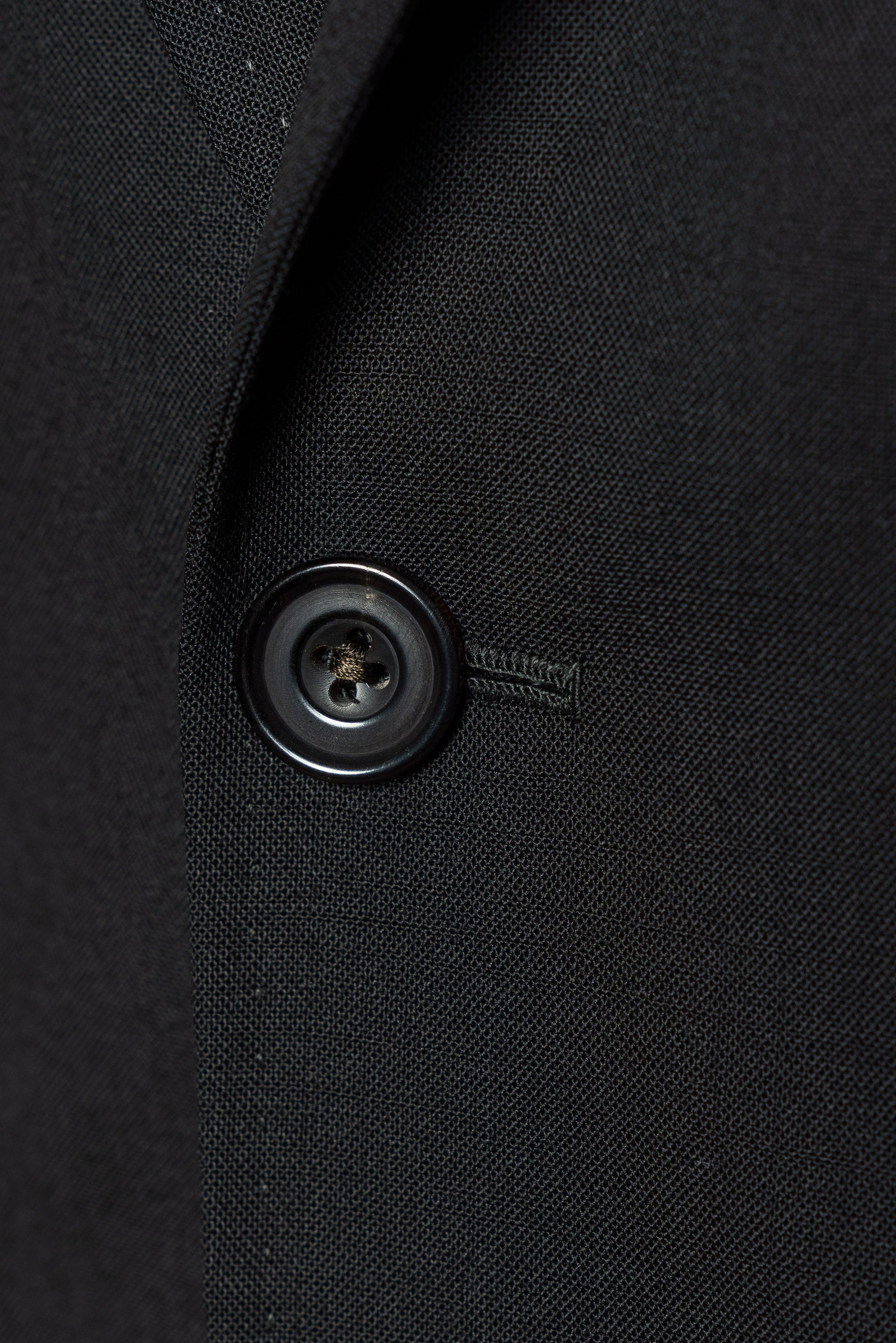 Black High Twist Wool Suit #144