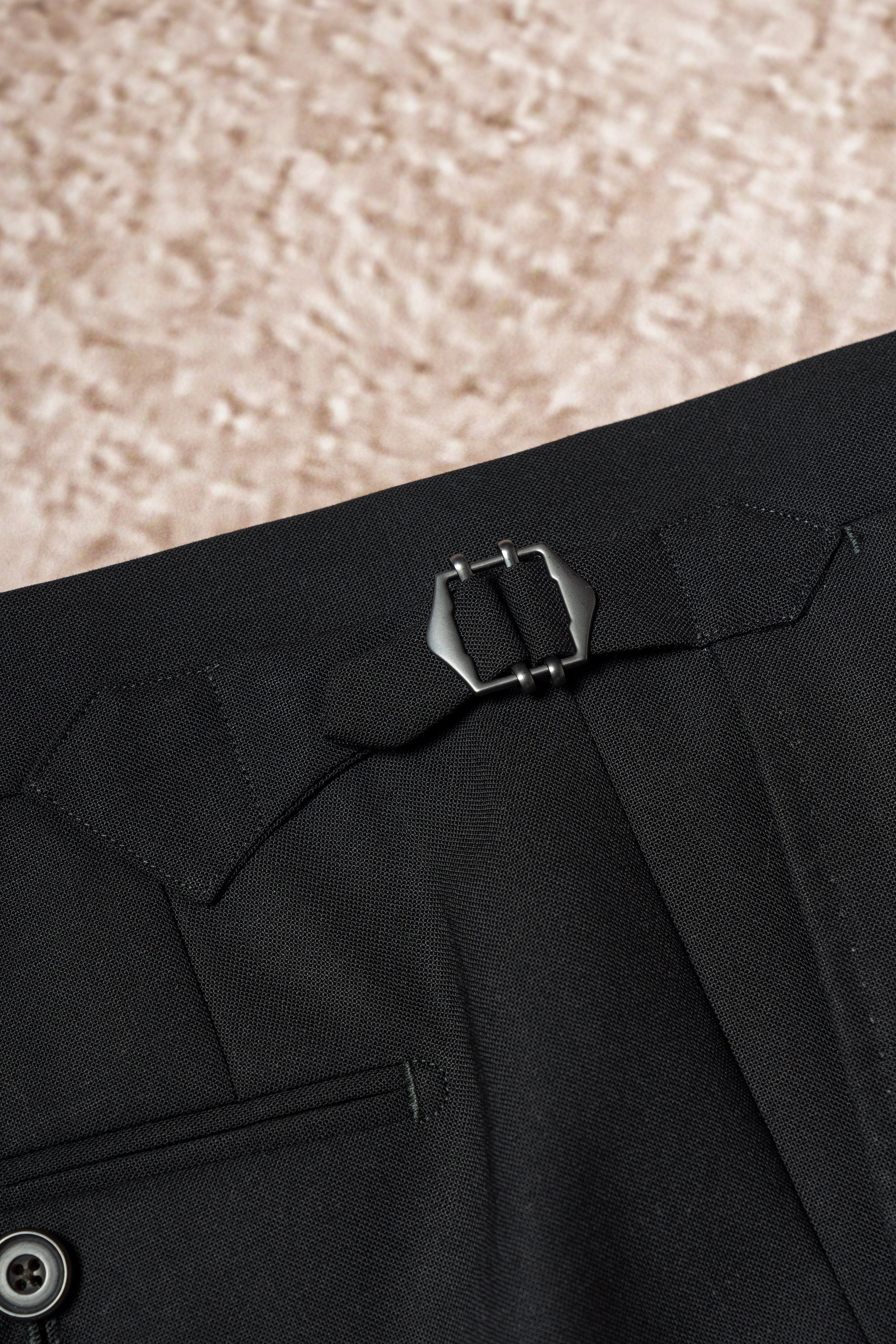 Black High Twist Wool Suit #144