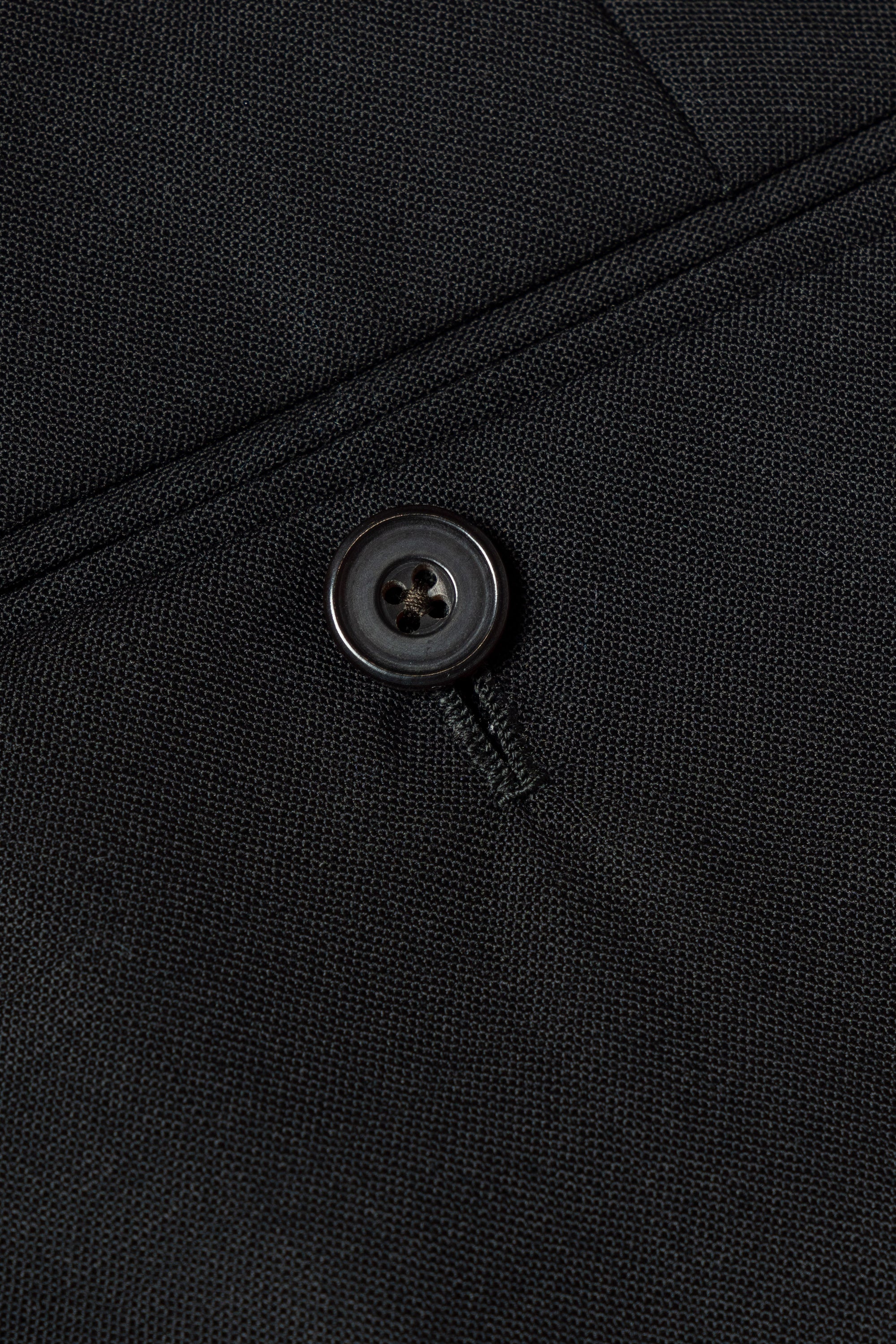 Black High Twist Wool Suit #144