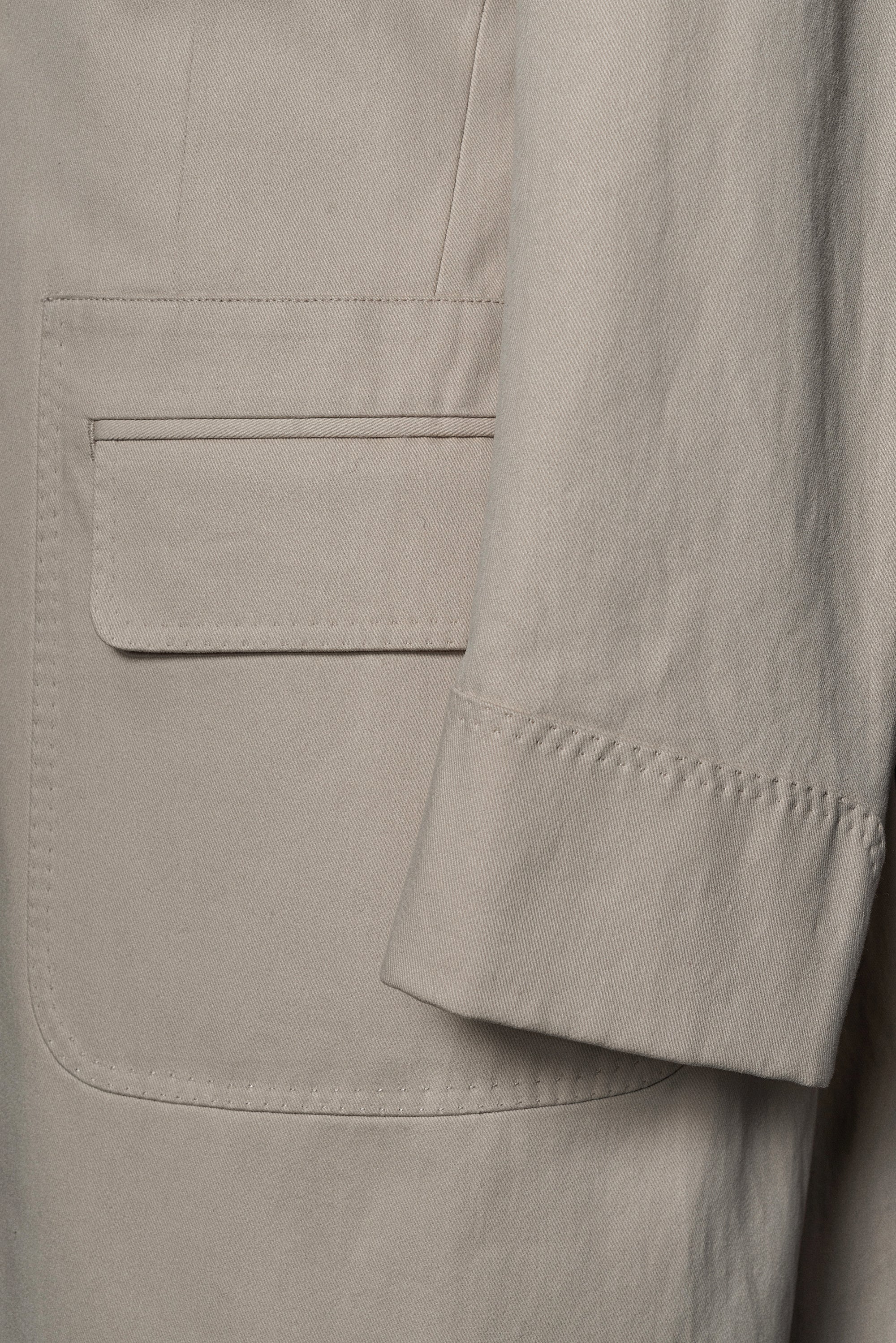 Stone Cotton Raincoat