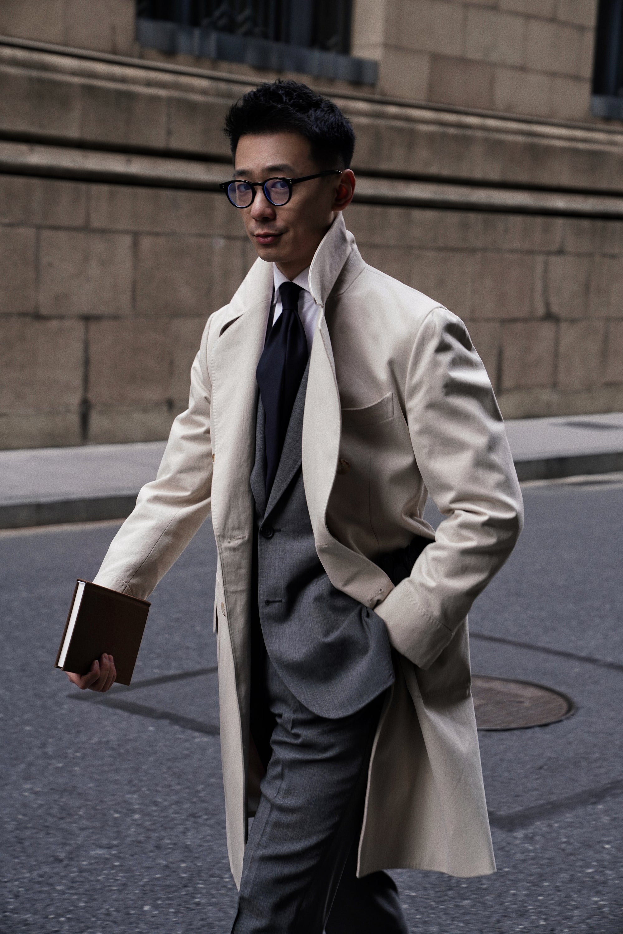 Stone Cotton Raincoat