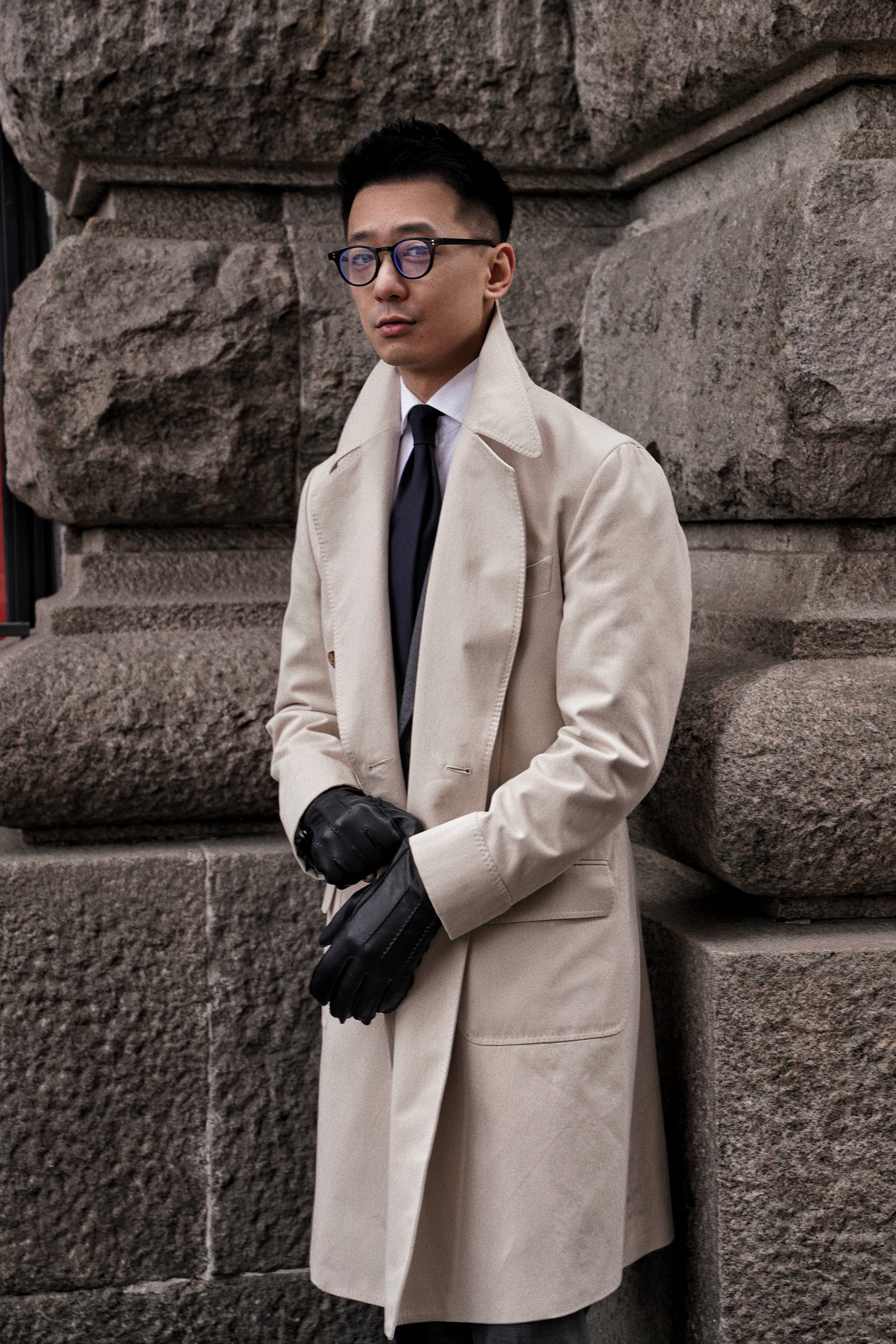 Stone Cotton Raincoat