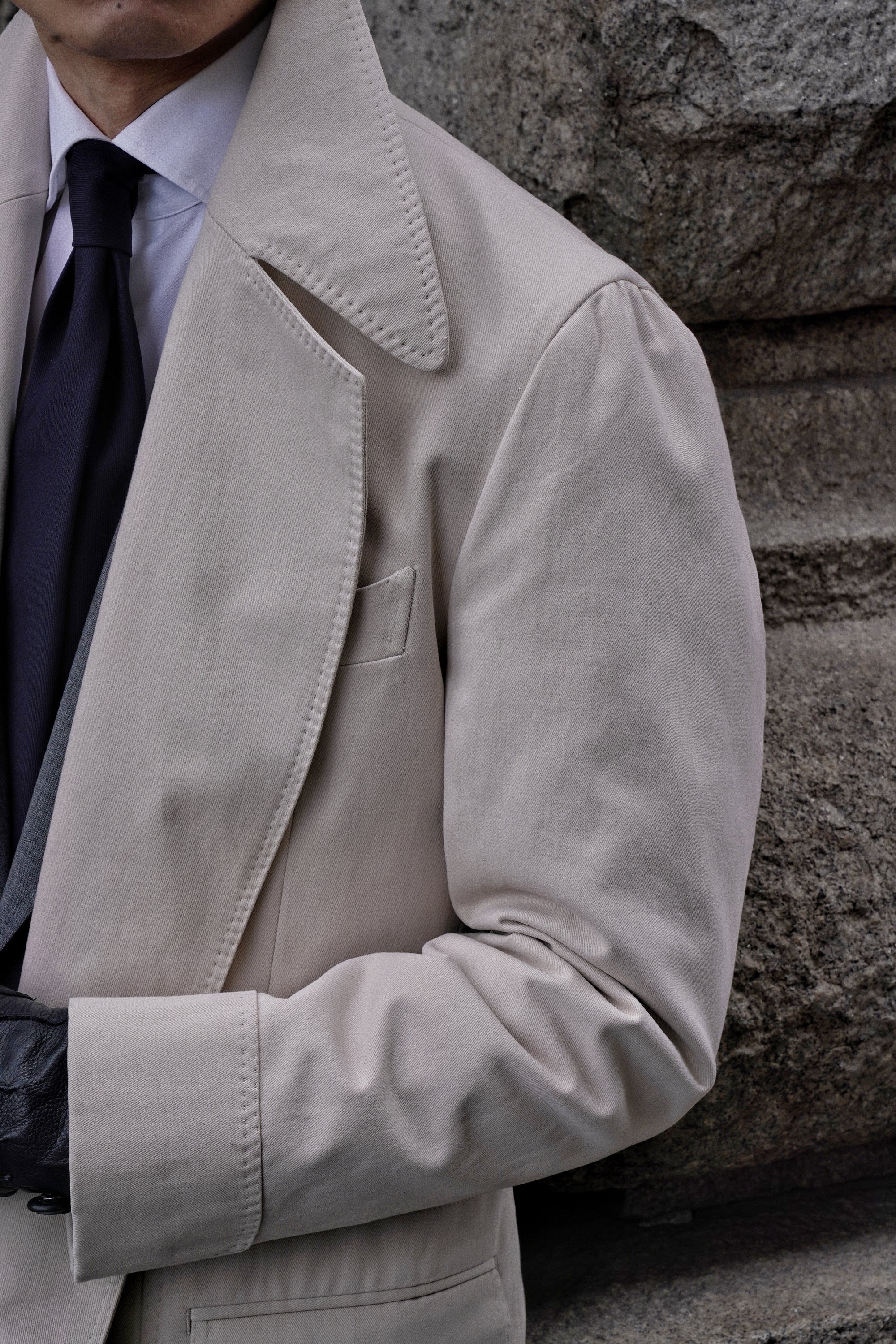 Stone Cotton Raincoat