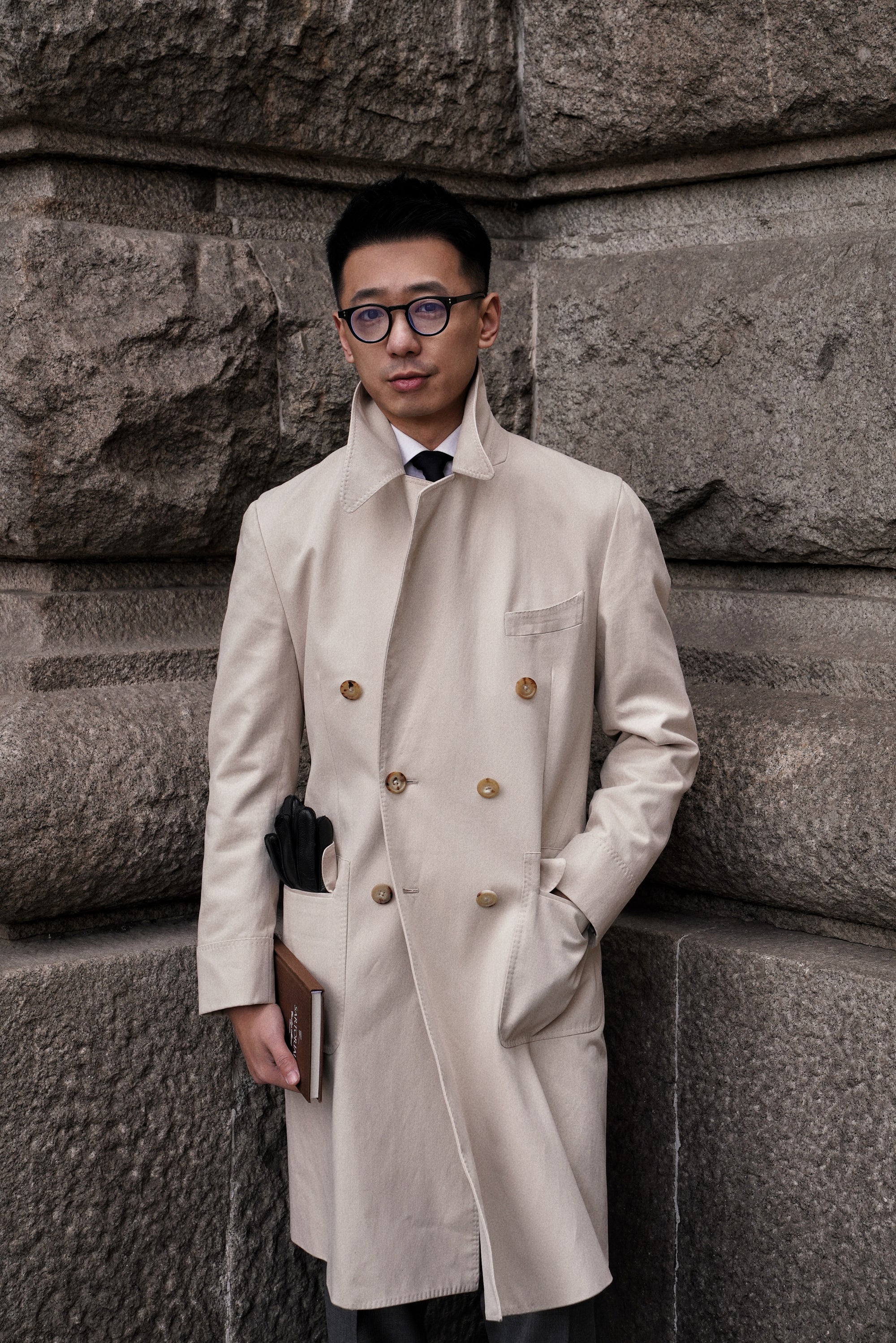 Stone Cotton Raincoat