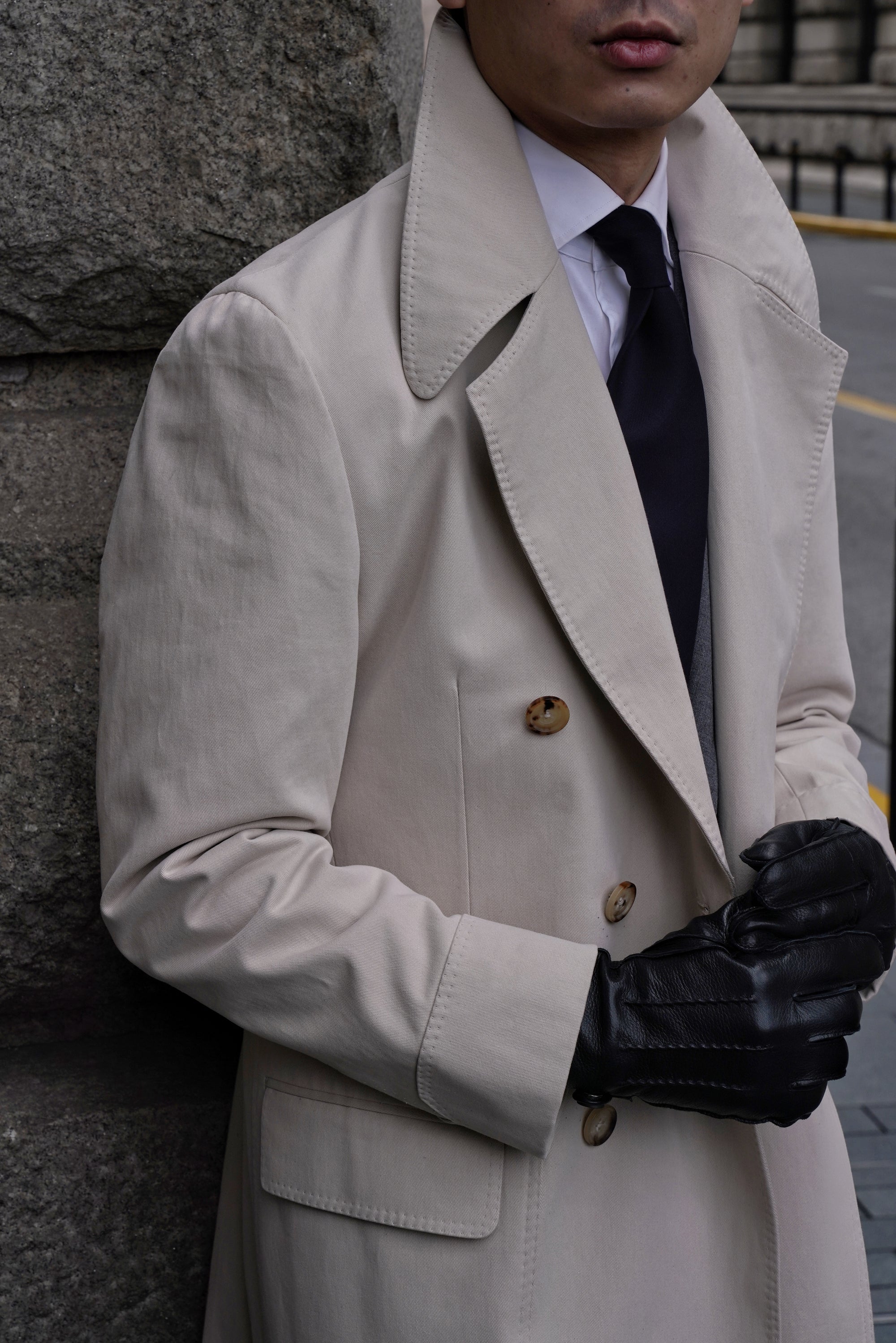 Stone Cotton Raincoat