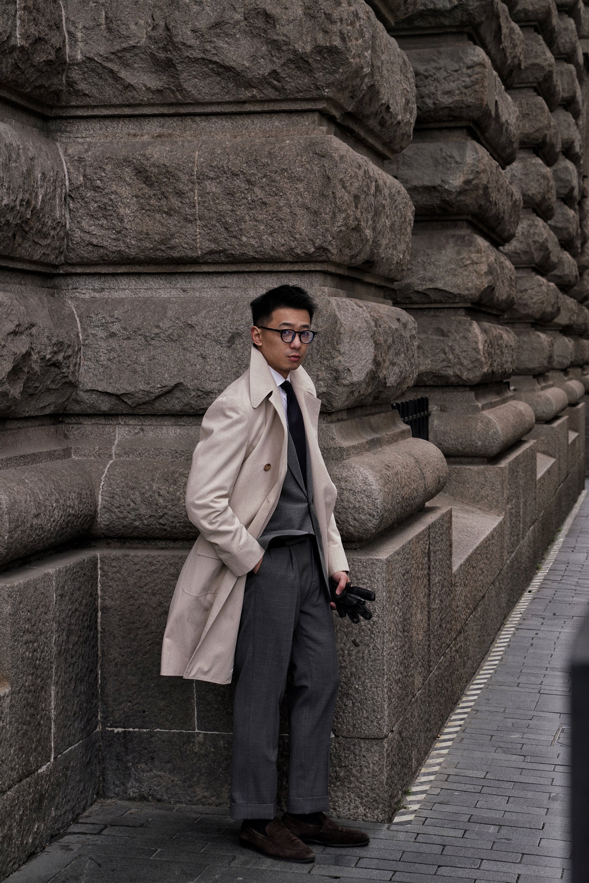 Stone Cotton Raincoat