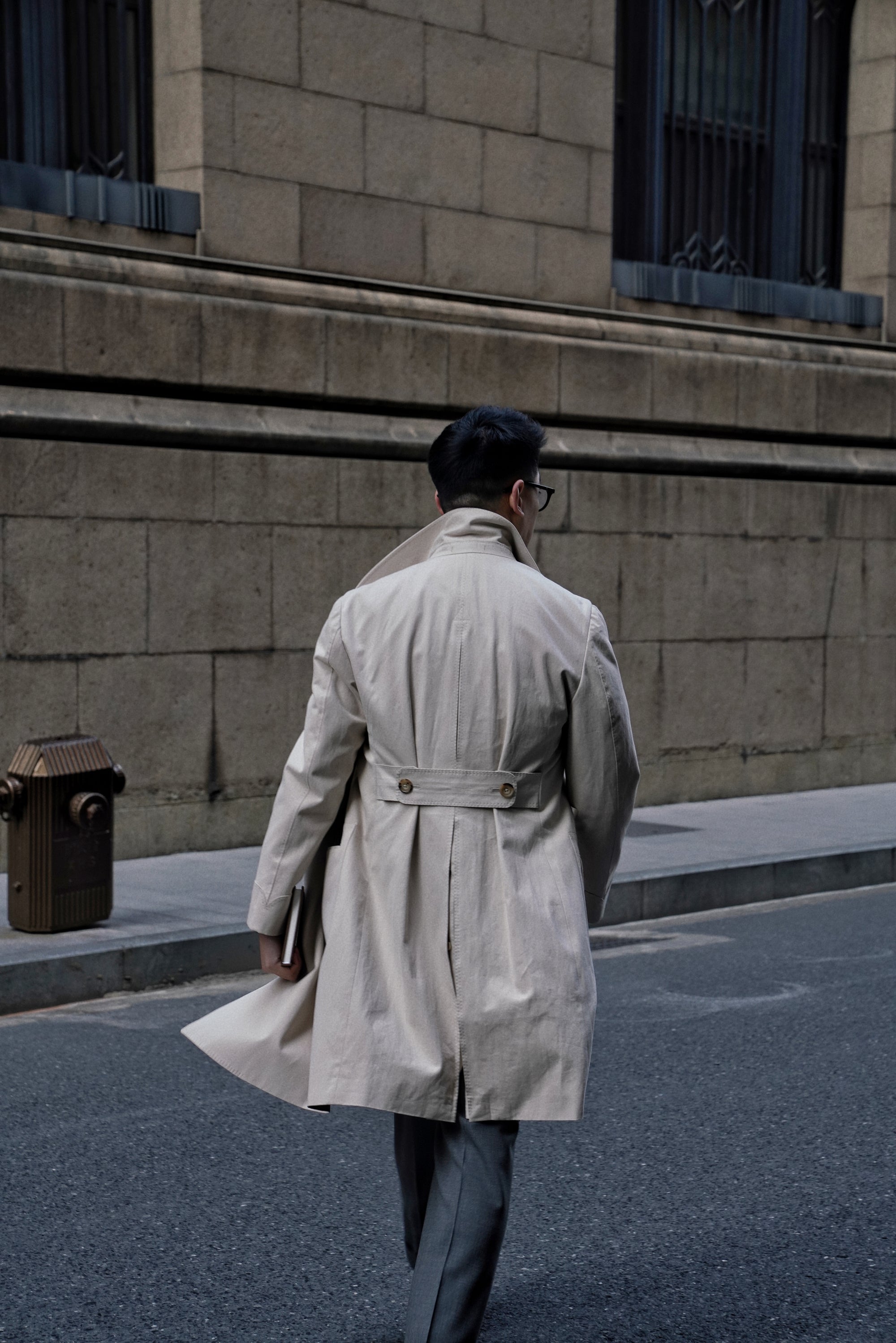 Stone Cotton Raincoat