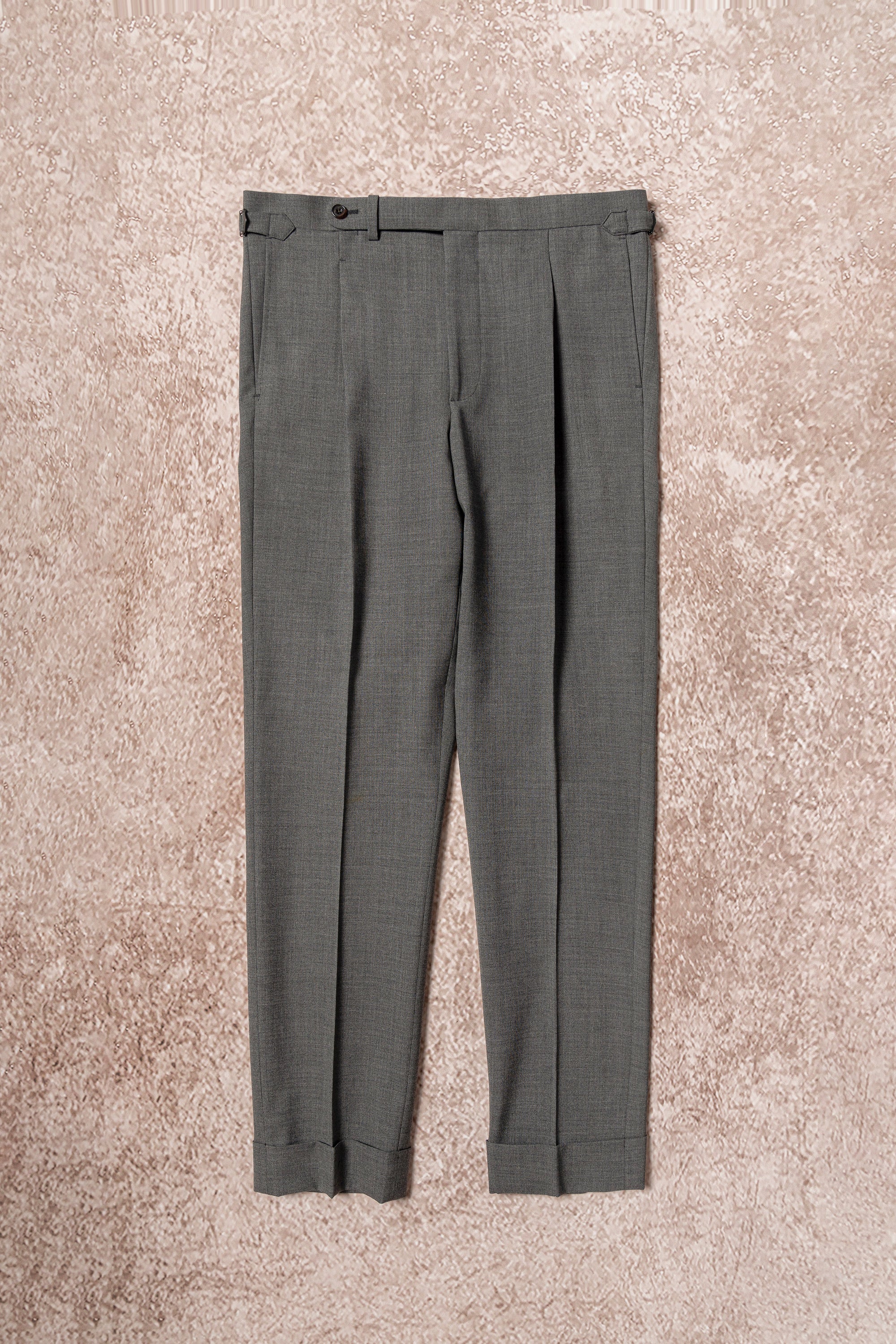Mid Grey High Twist Wool Trousers #114