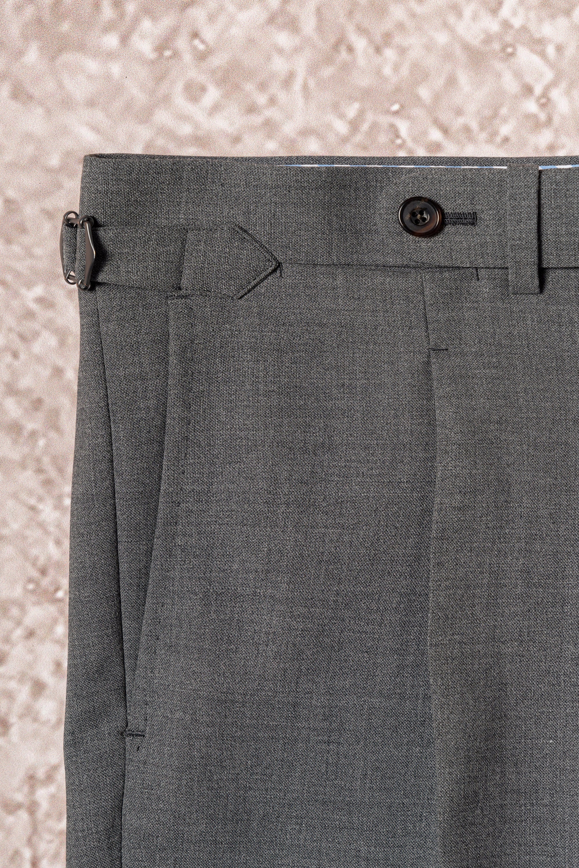 Mid Grey High Twist Wool Trousers #114