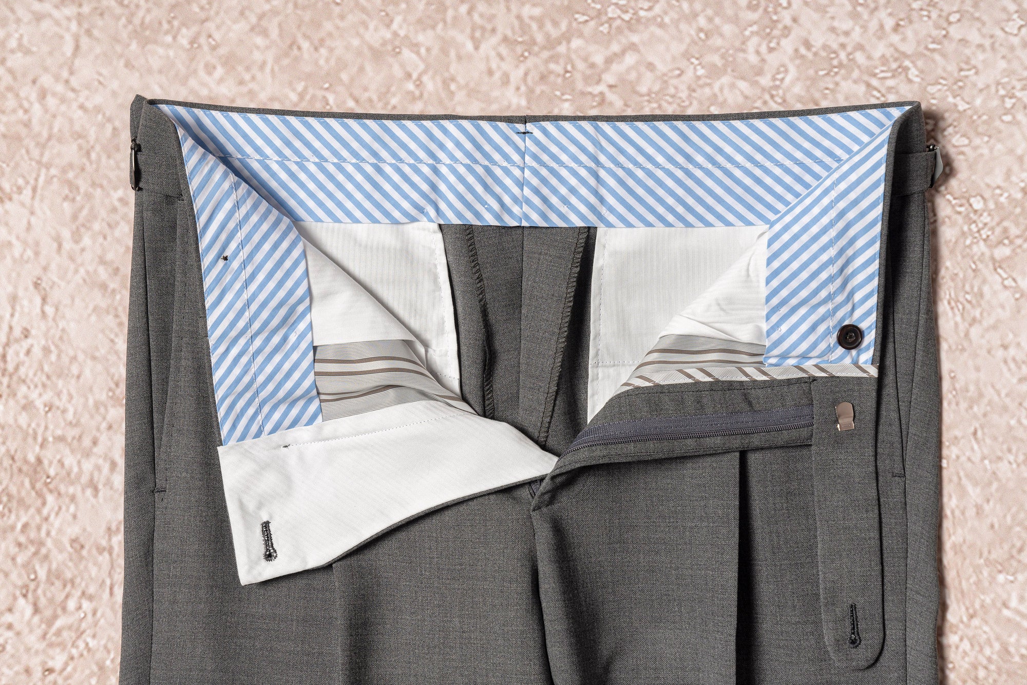 Mid Grey High Twist Wool Trousers #114