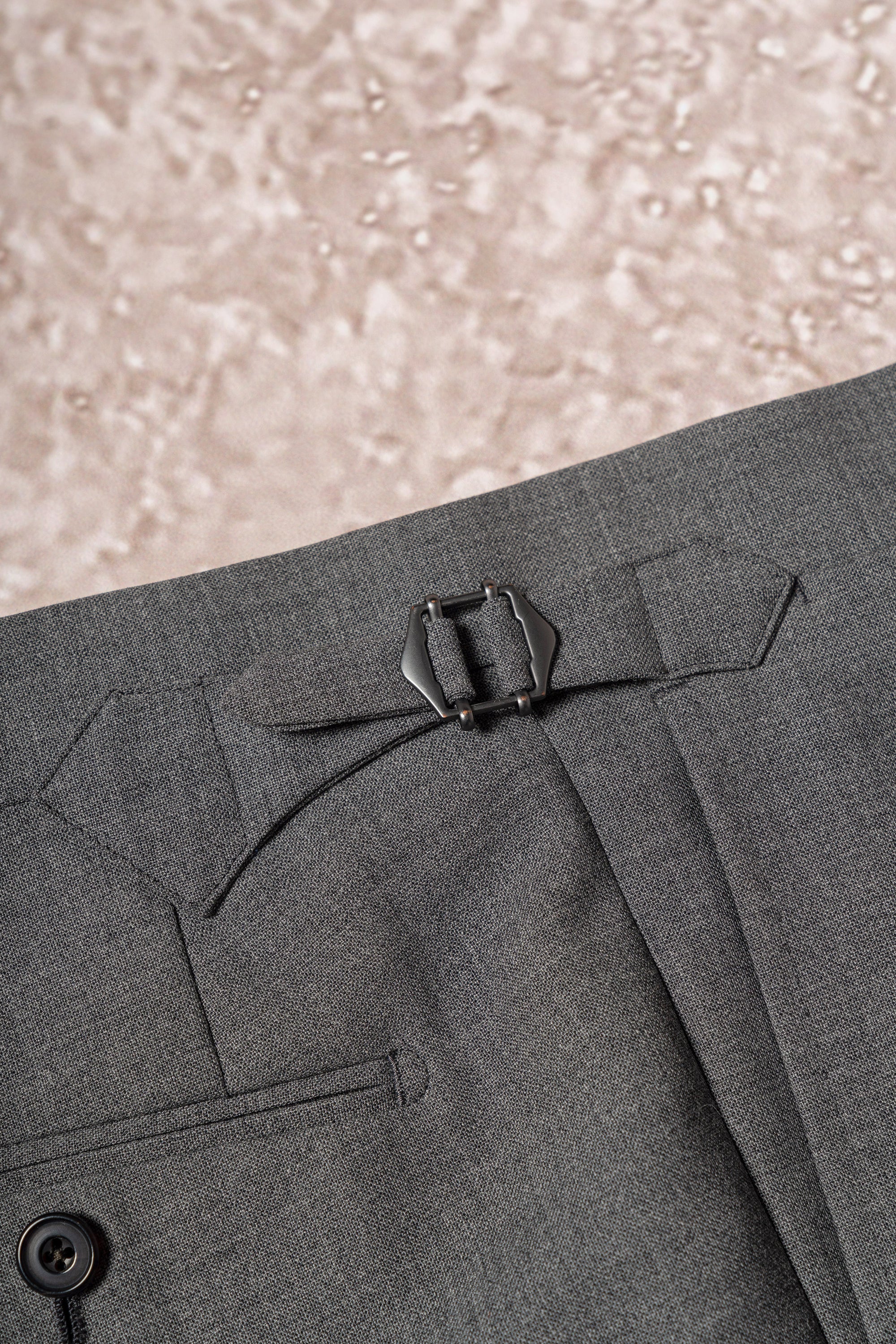 Mid Grey High Twist Wool Trousers #114