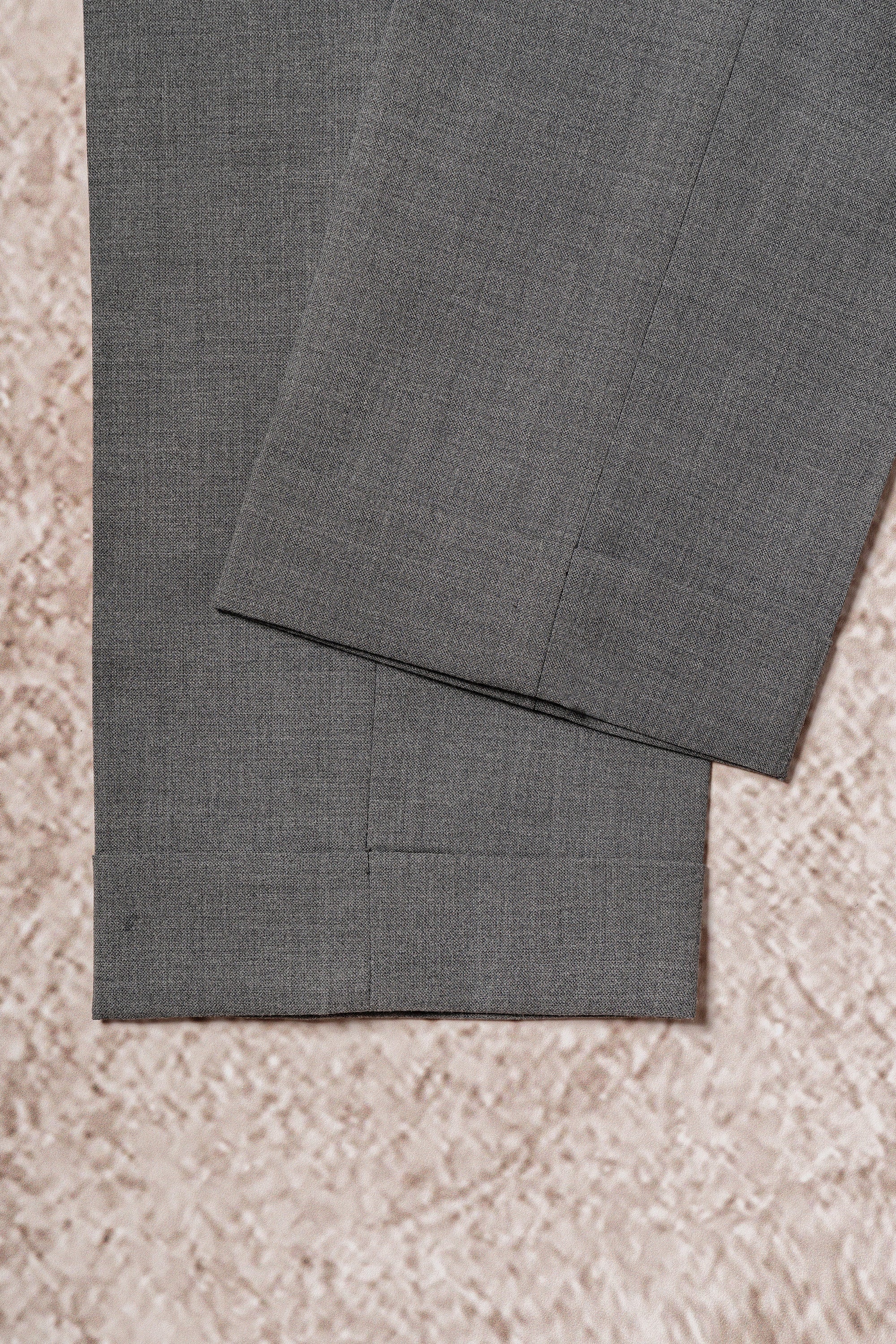 Mid Grey High Twist Wool Trousers #114