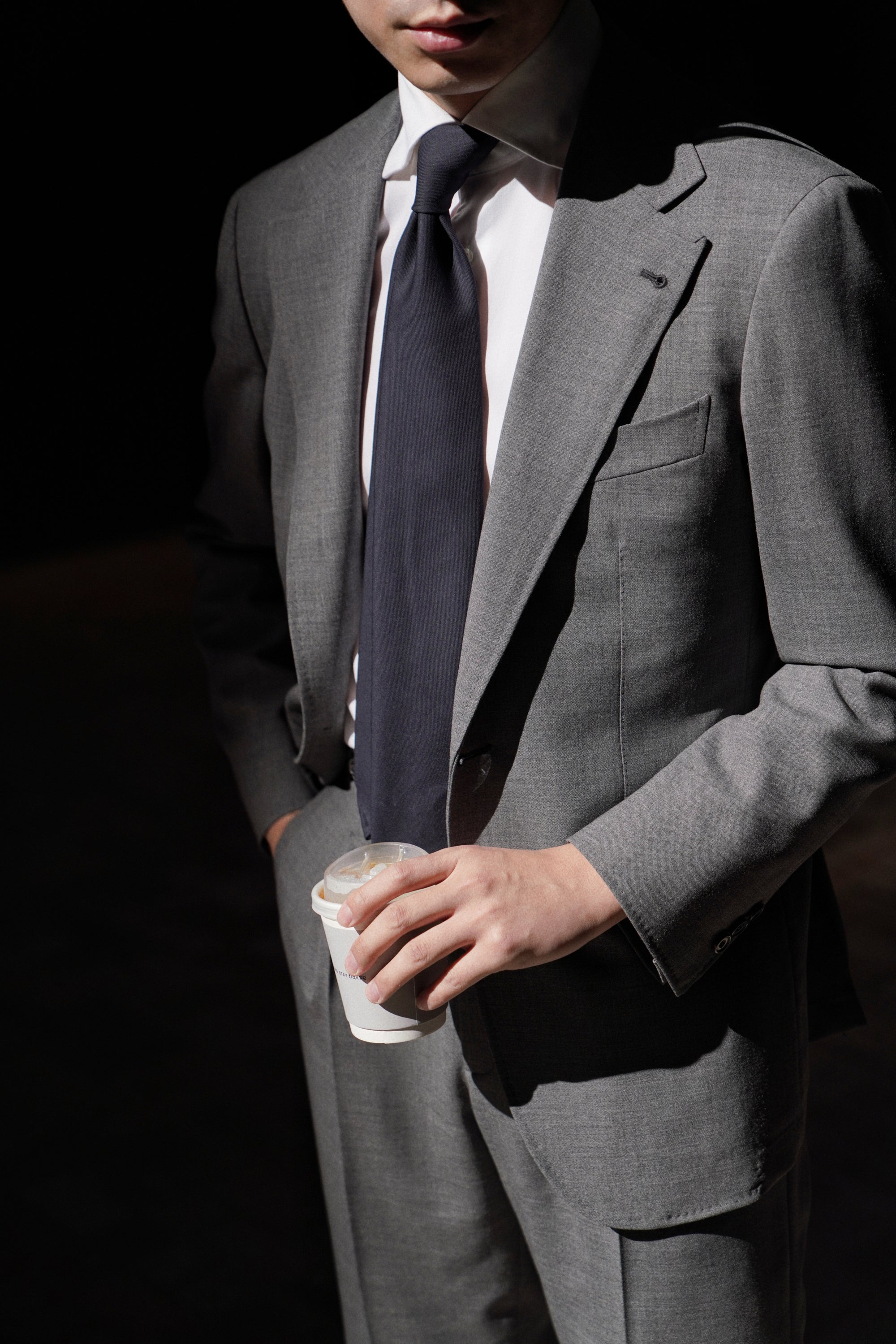 Mid Grey High Twist Wool Suit #114