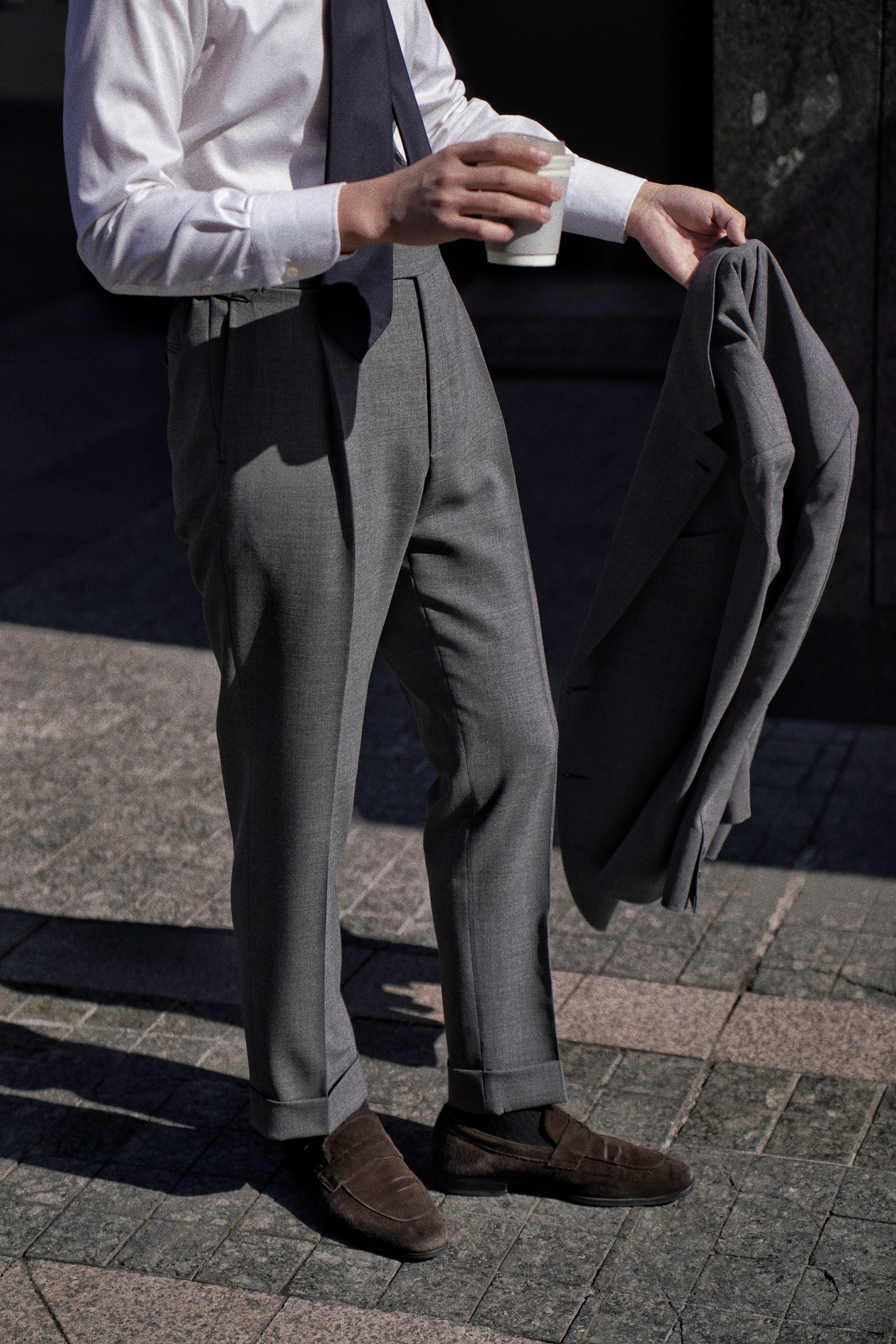 Mid Grey High Twist Wool Suit #114