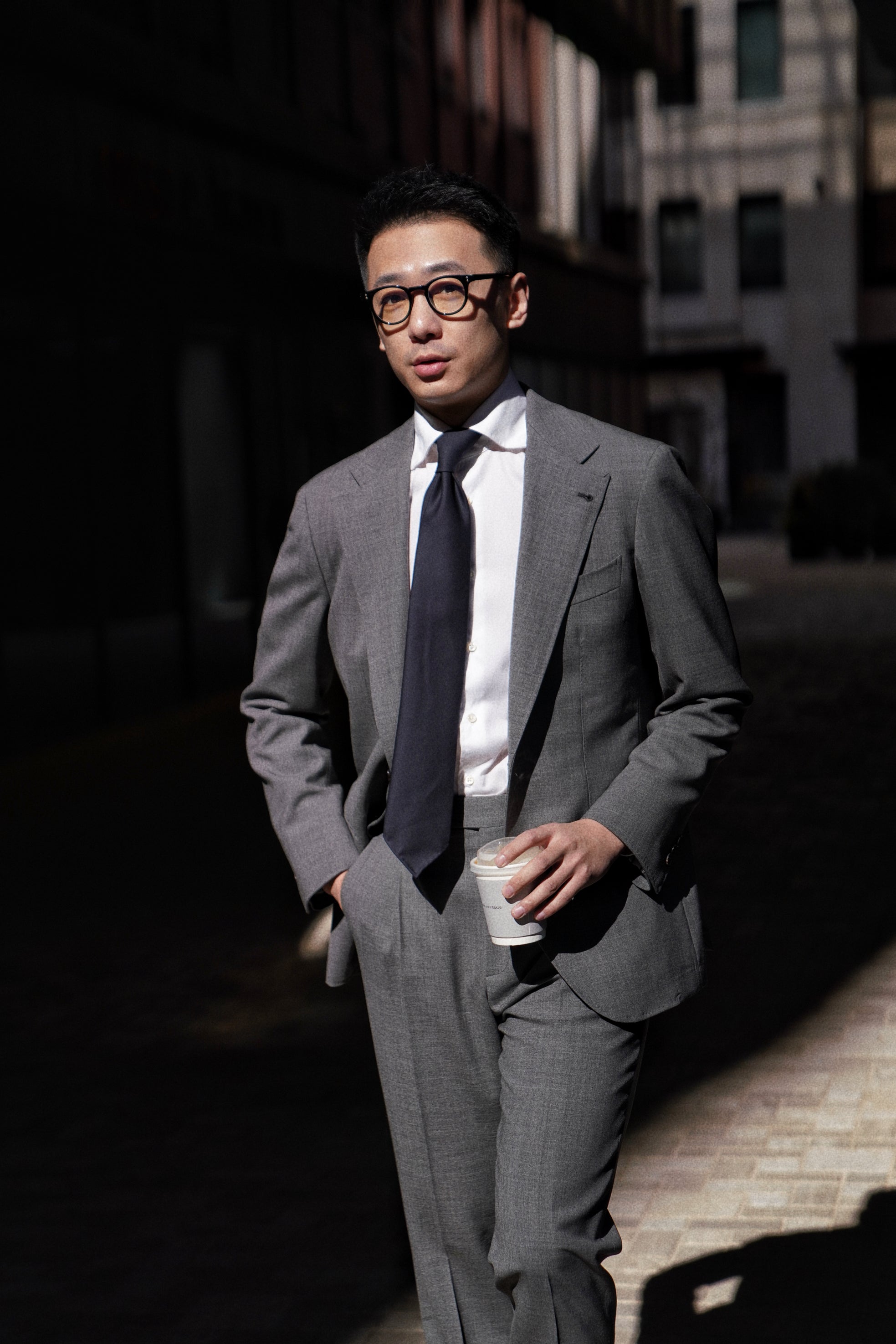 Mid Grey High Twist Wool Suit #114
