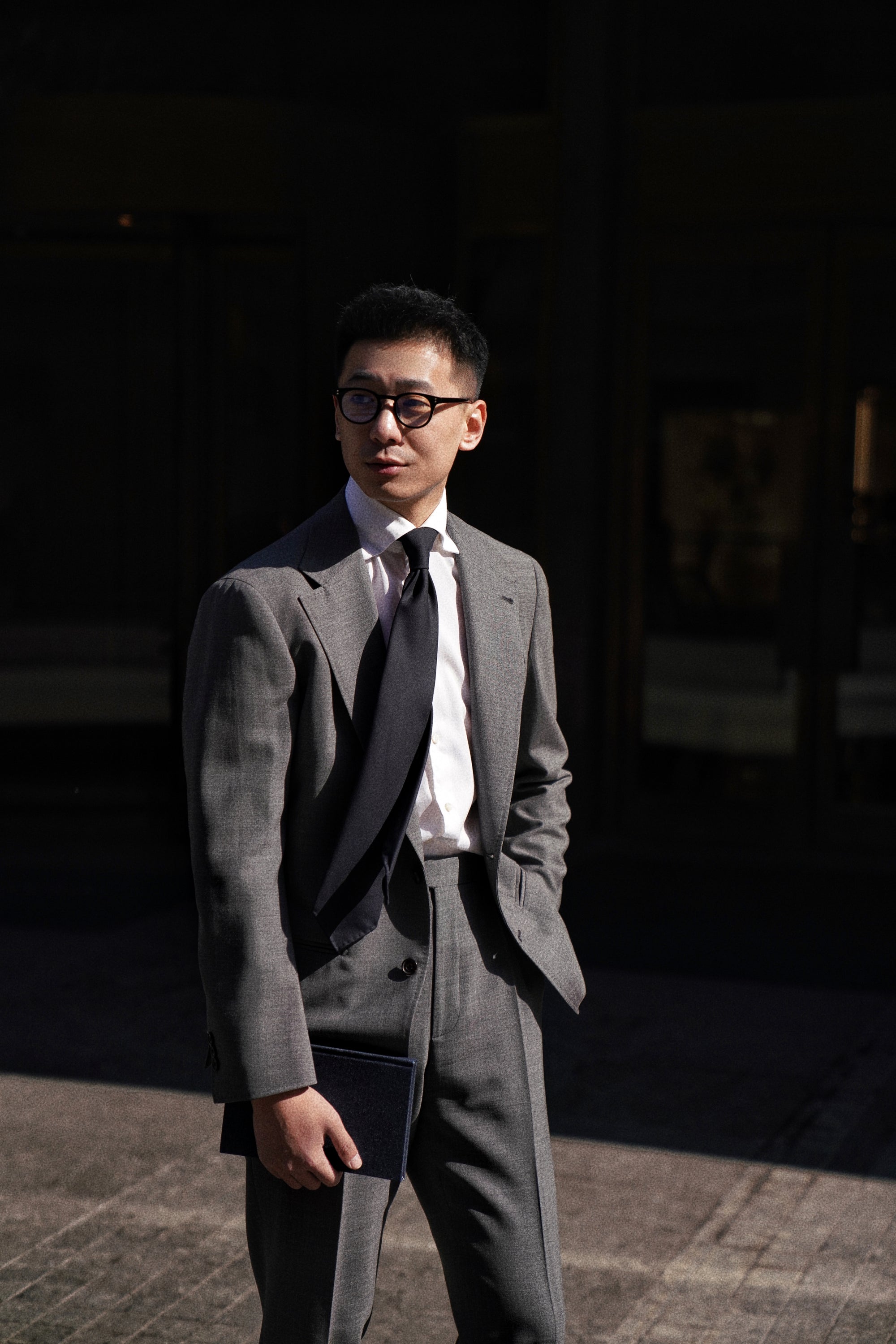 Mid Grey High Twist Wool Suit #114