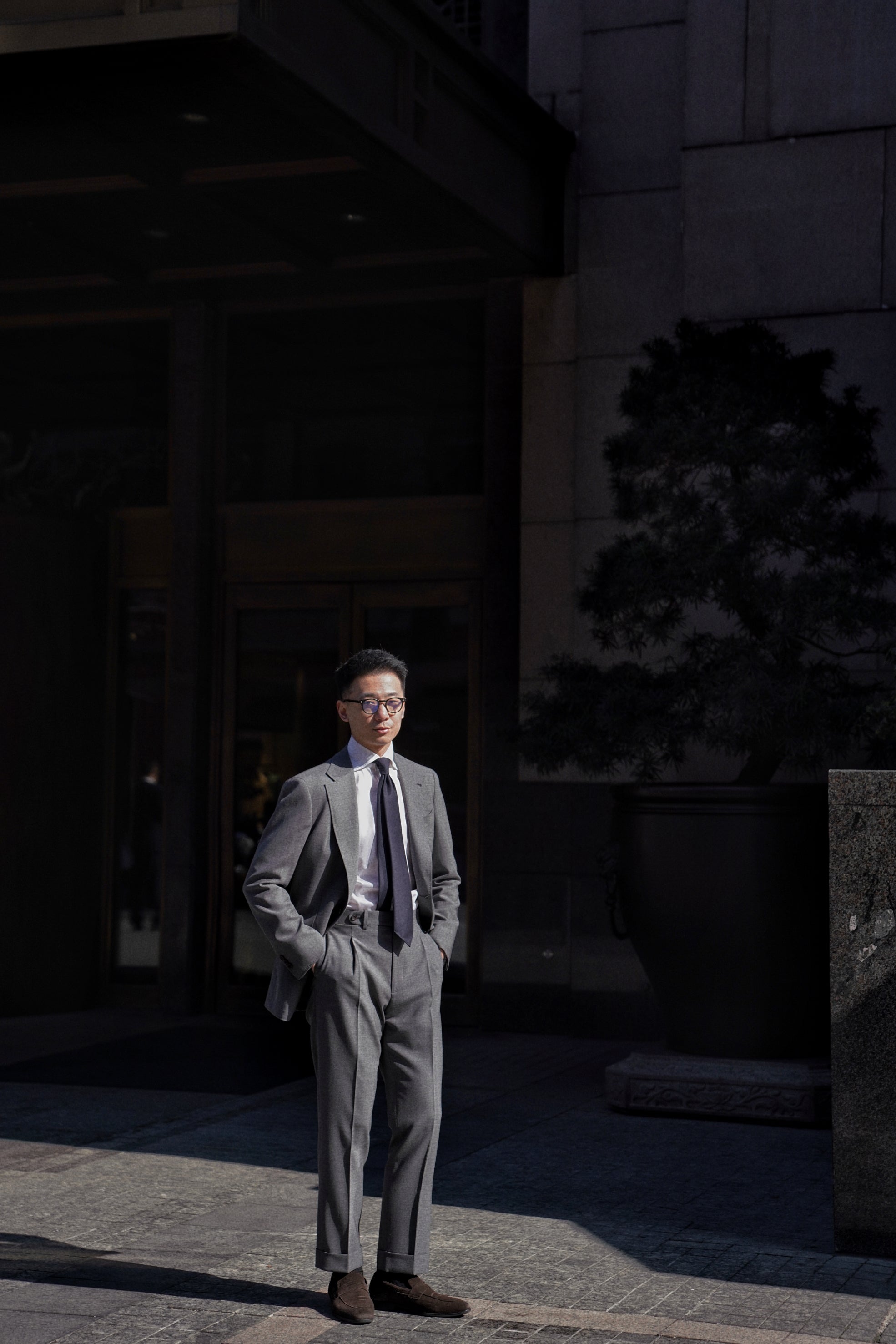 Mid Grey High Twist Wool Suit #114