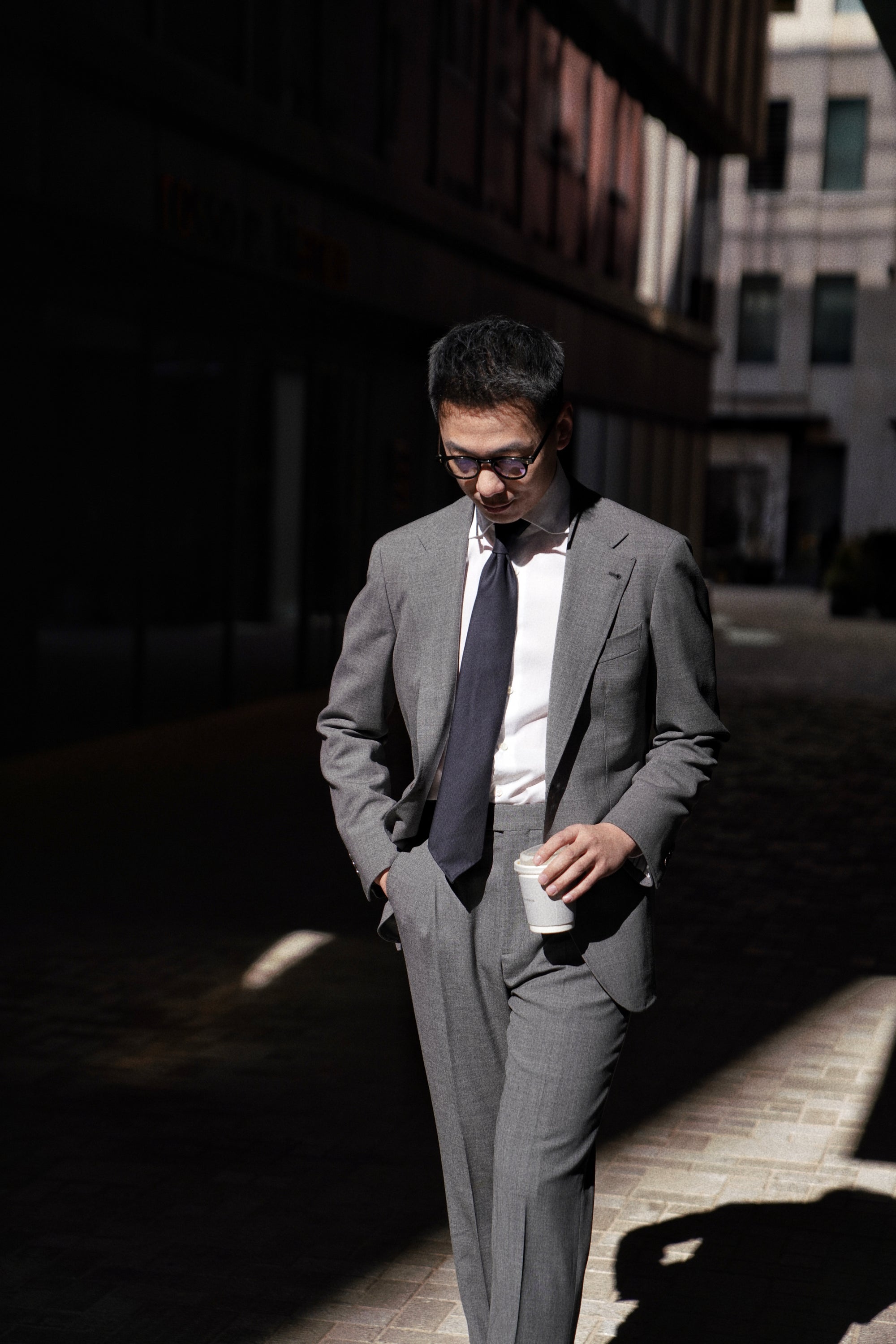Mid Grey High Twist Wool Suit #114