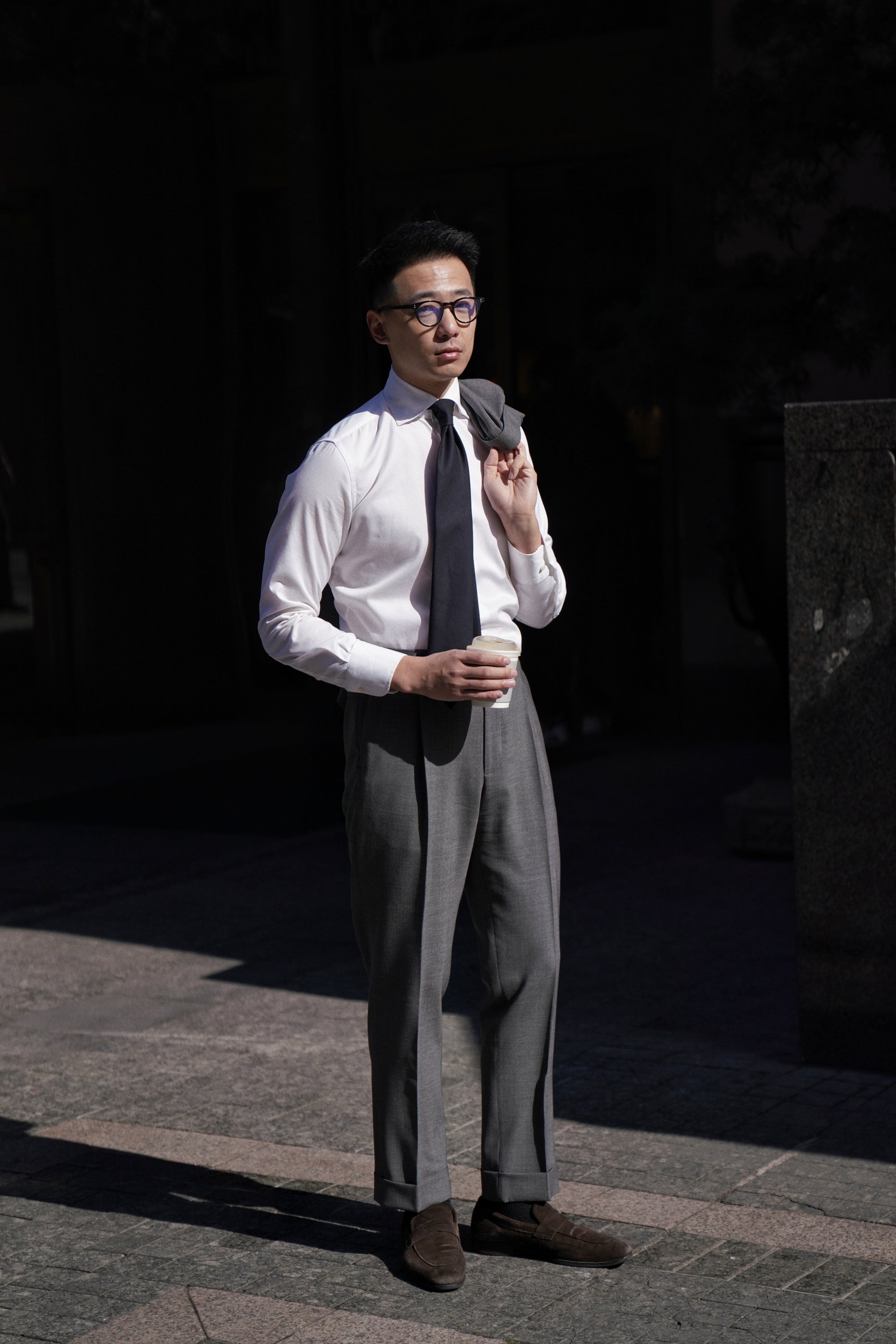 Mid Grey High Twist Wool Suit #114