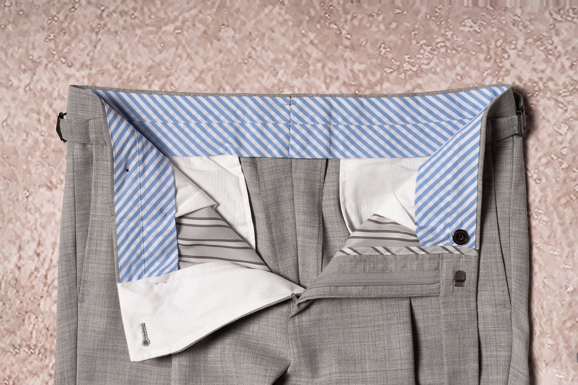Light Grey High Twist Wool Trousers #143
