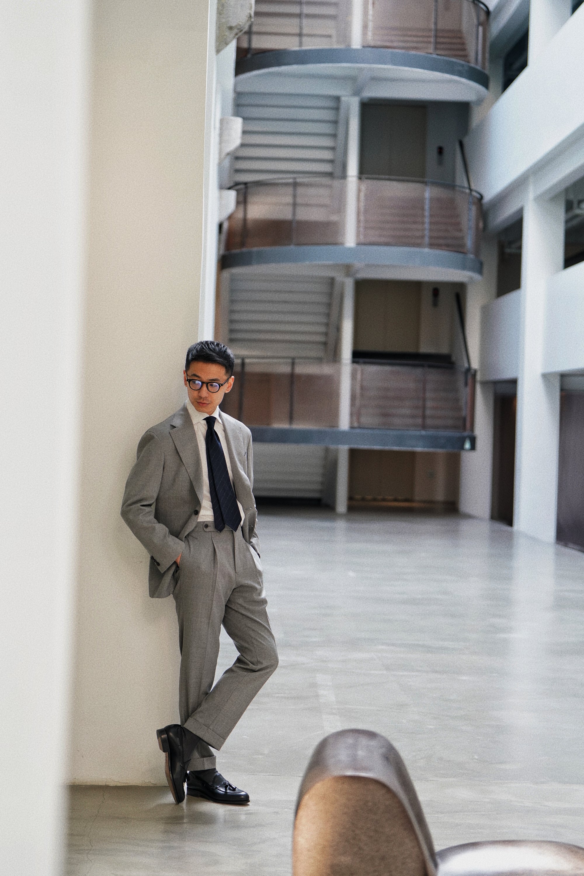 Grey High Twist Wool Suit #143