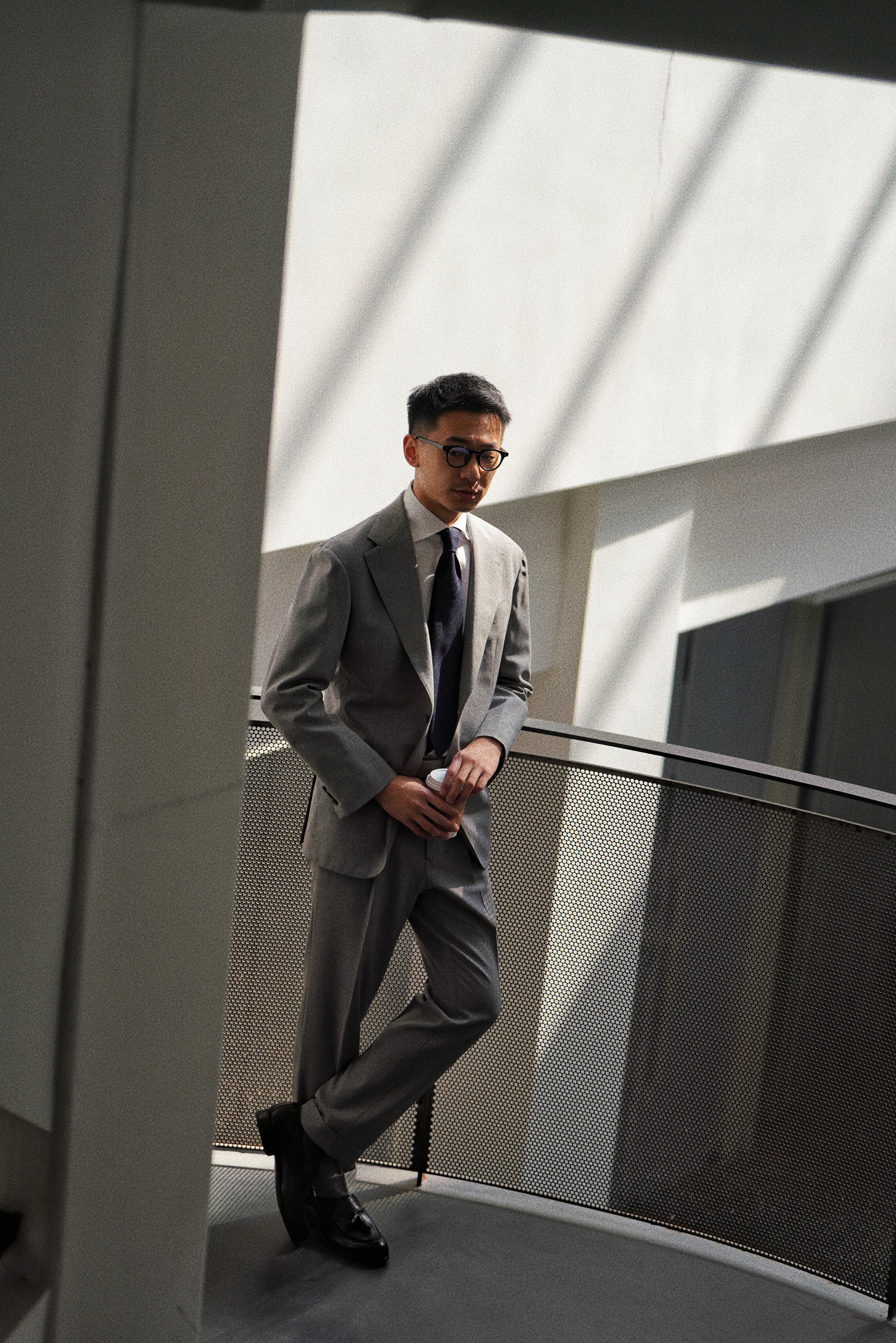 Grey High Twist Wool Suit #143