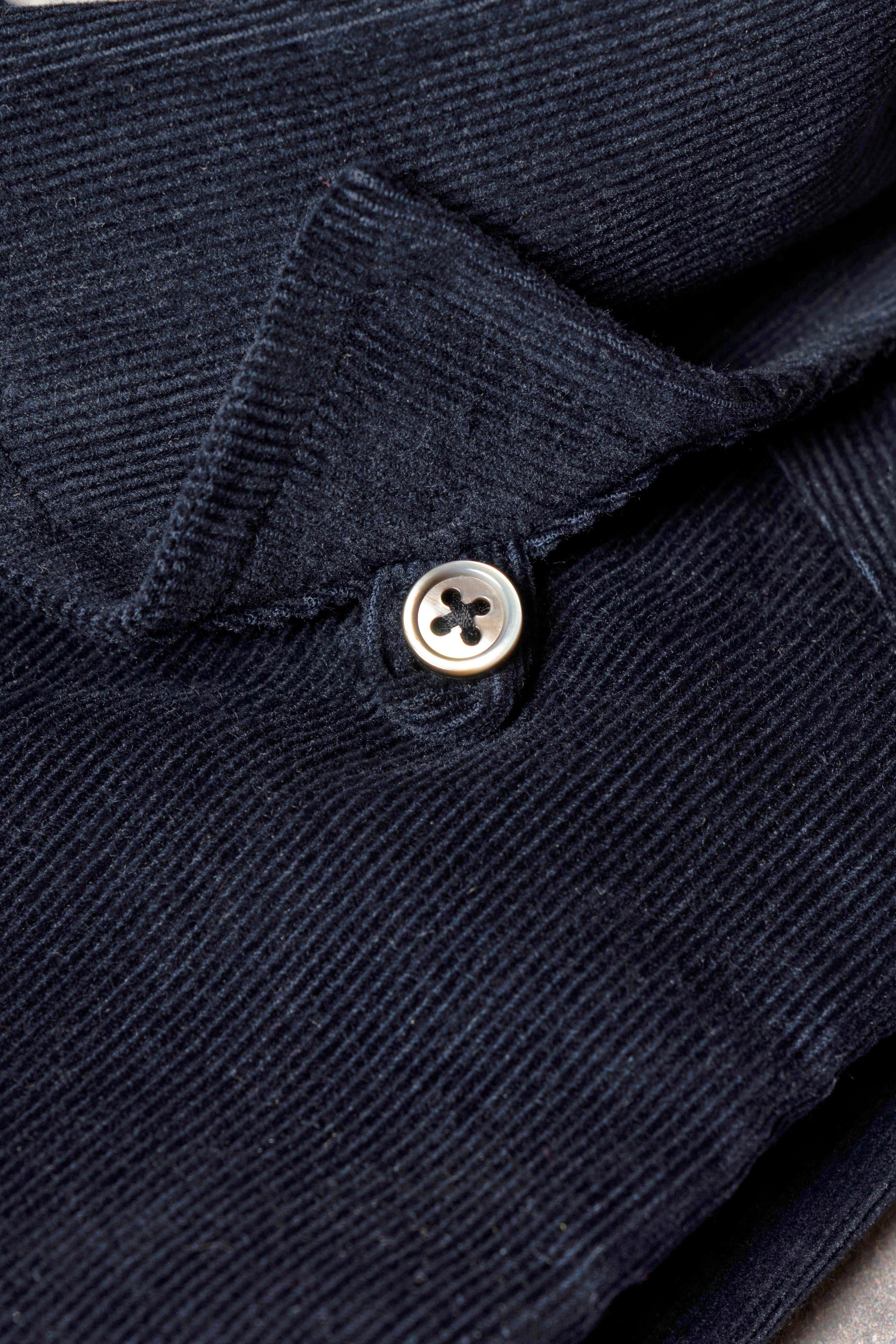 MTO Navy Pima Cotton Corduroy Shirt