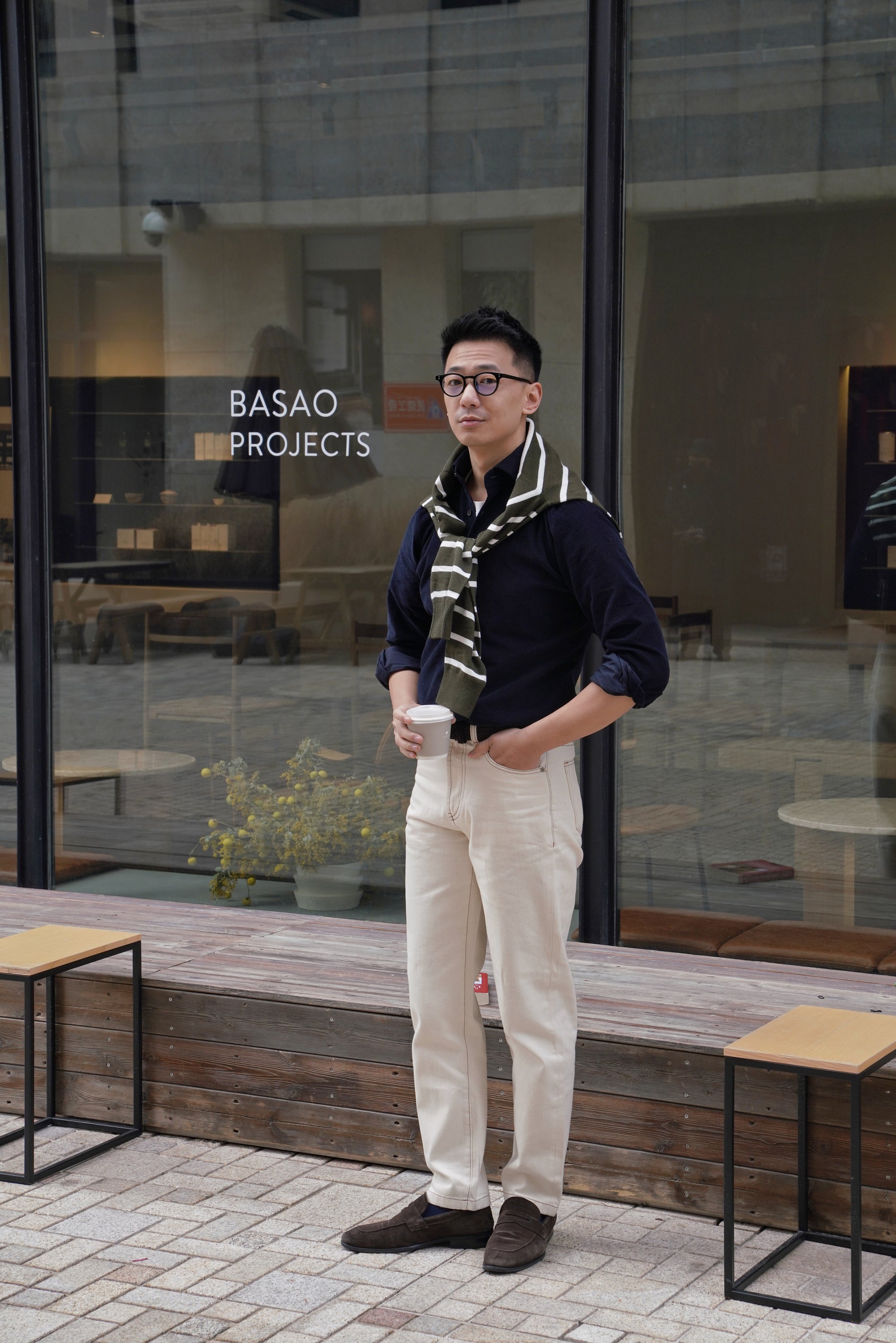 MTO Navy Pima Cotton Corduroy Shirt