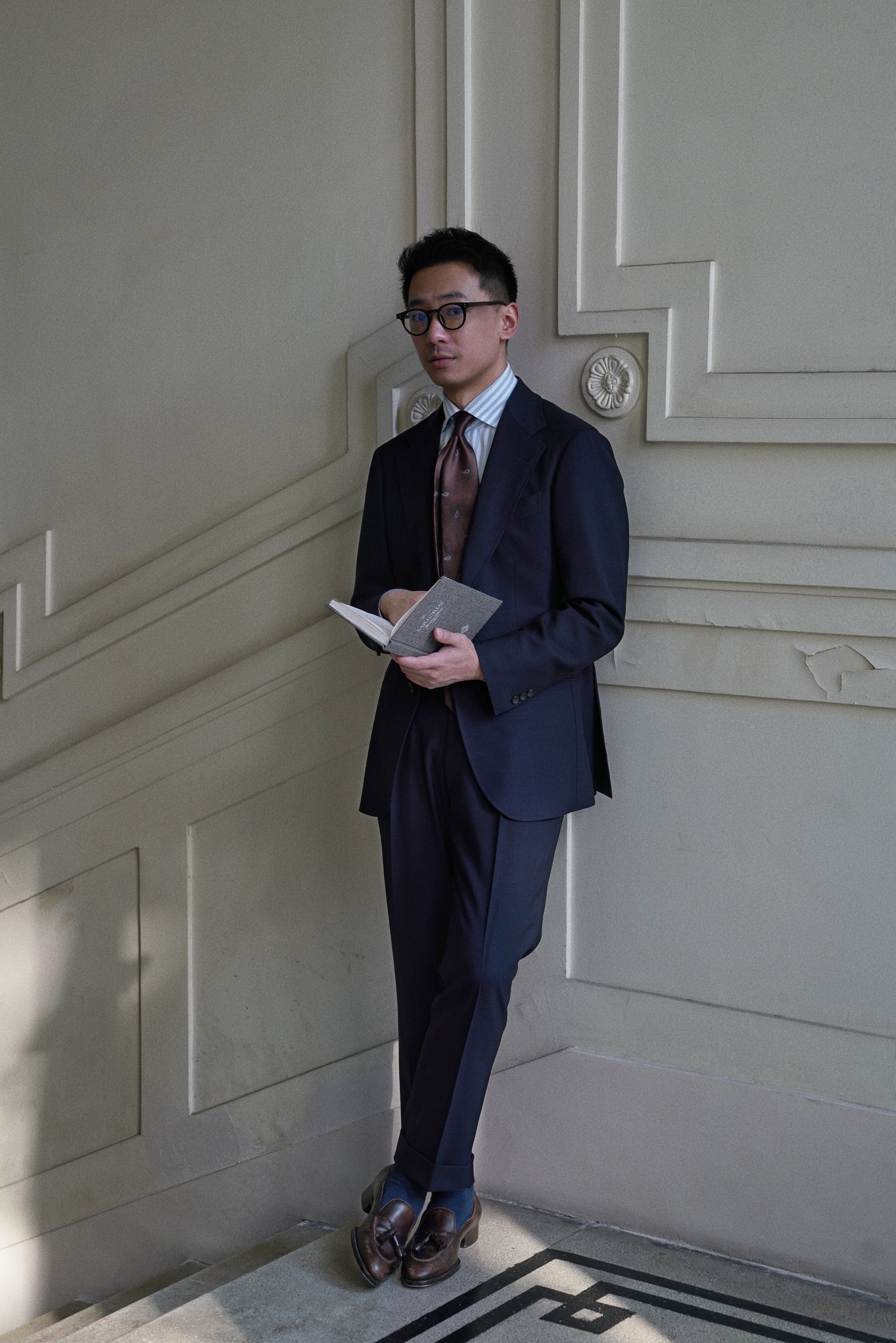 Navy High Twist Suit #148