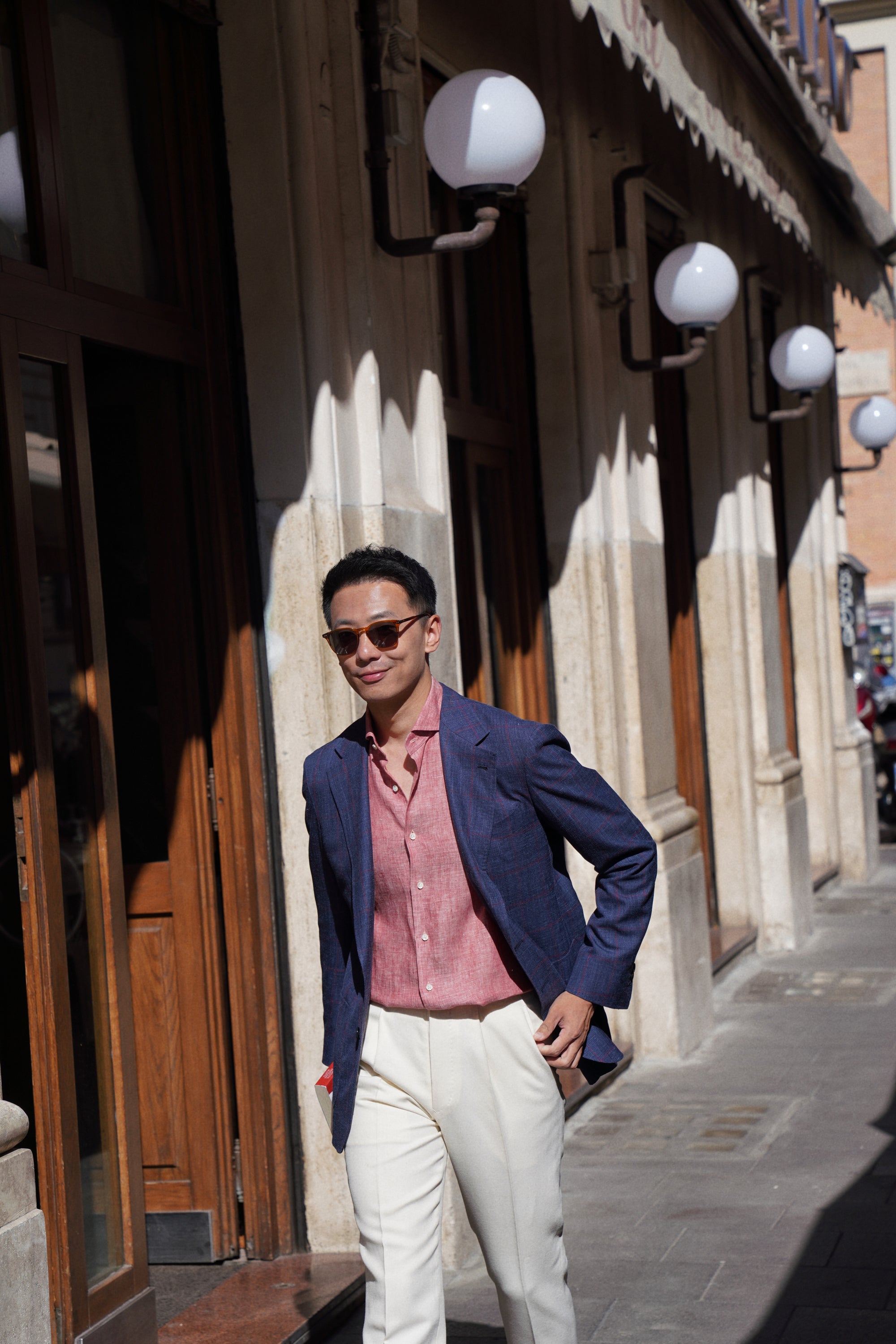Navy Windowpane Blending Jacket #37