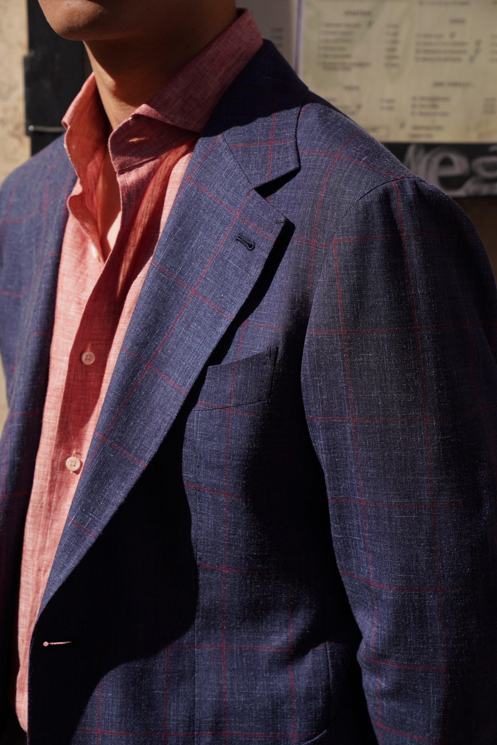 Navy Windowpane Blending Jacket #37