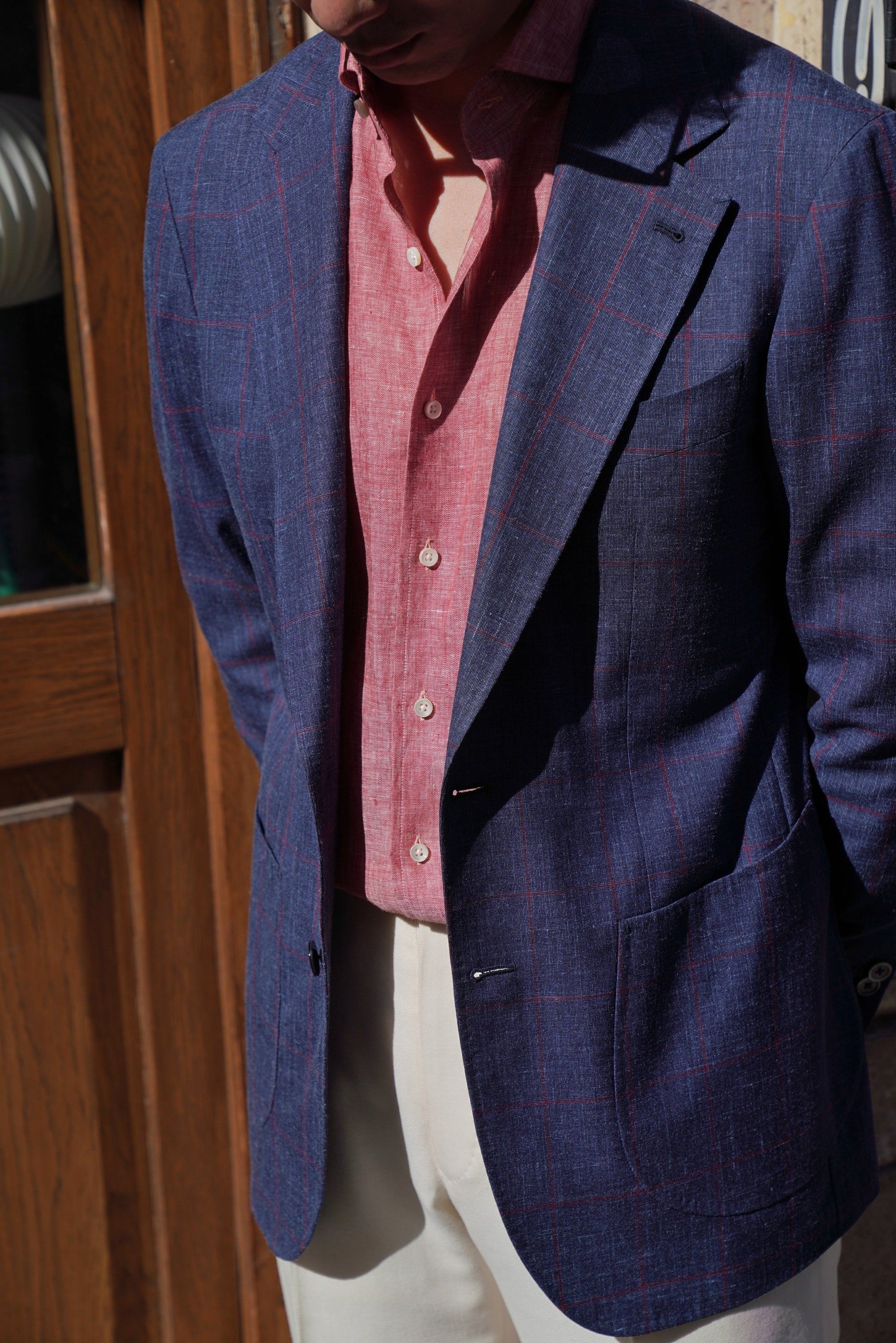 Navy Windowpane Blending Jacket #37