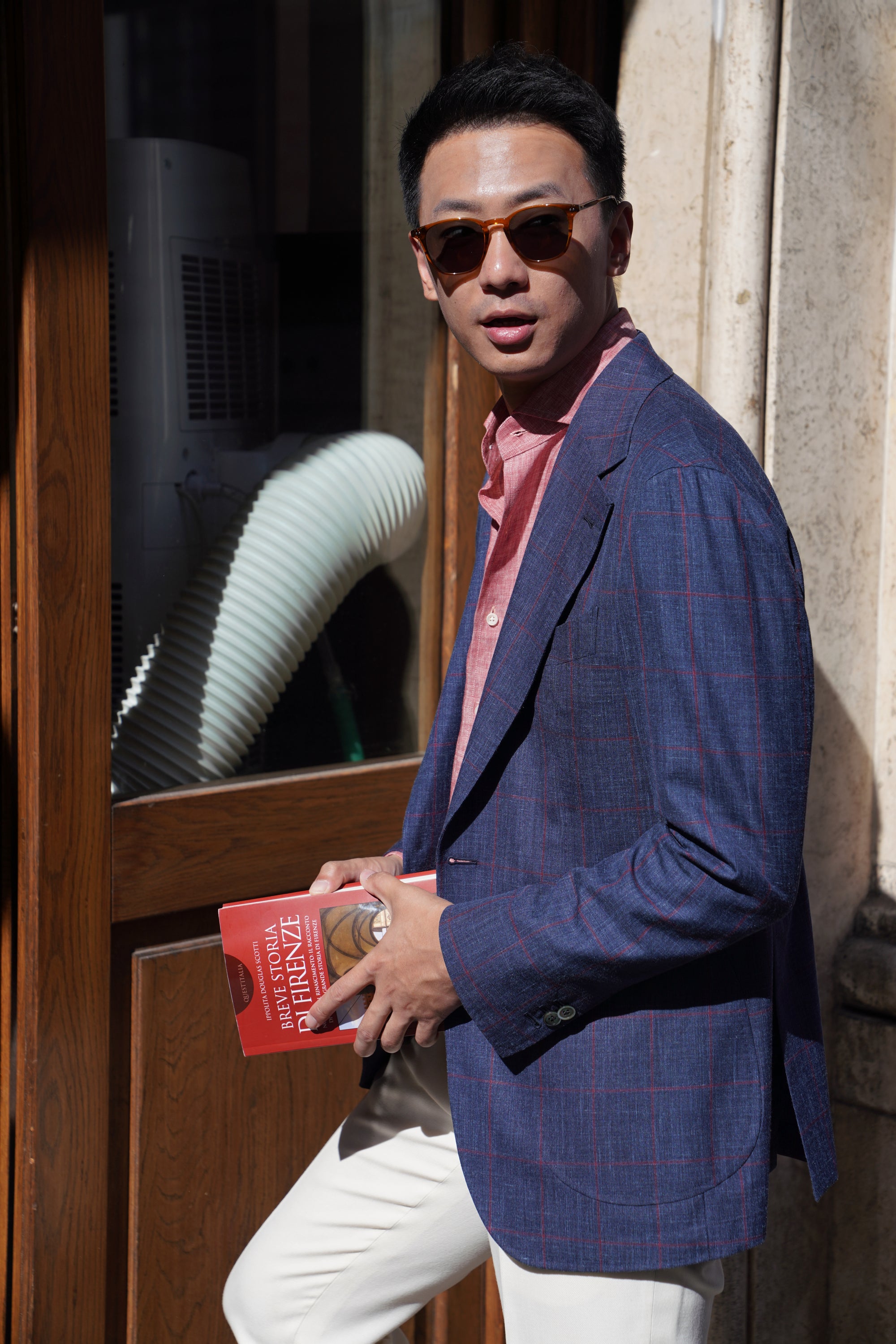 Navy Windowpane Blending Jacket #37