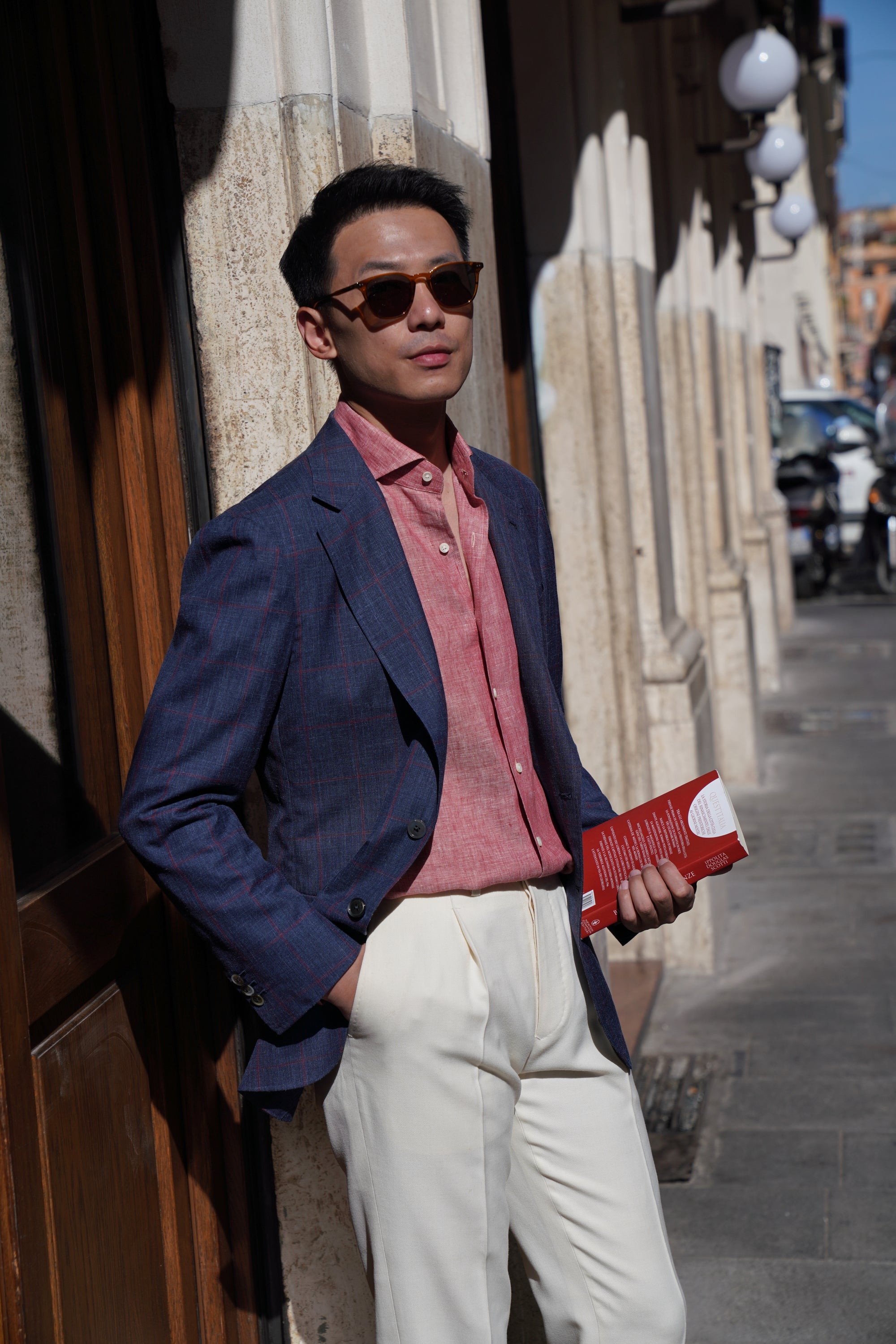Navy Windowpane Blending Jacket #37