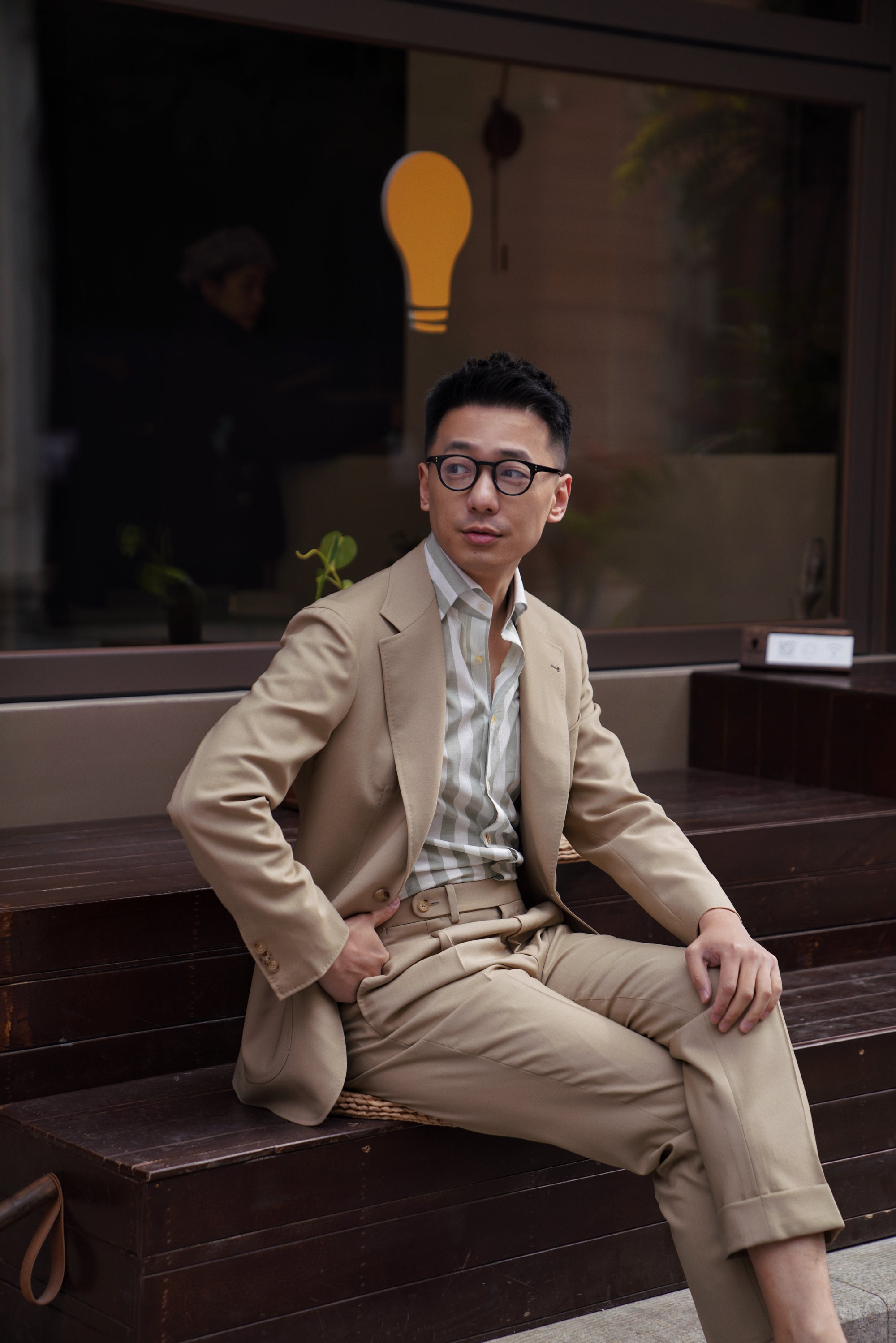 Khaki High Twist Wool Suit #145