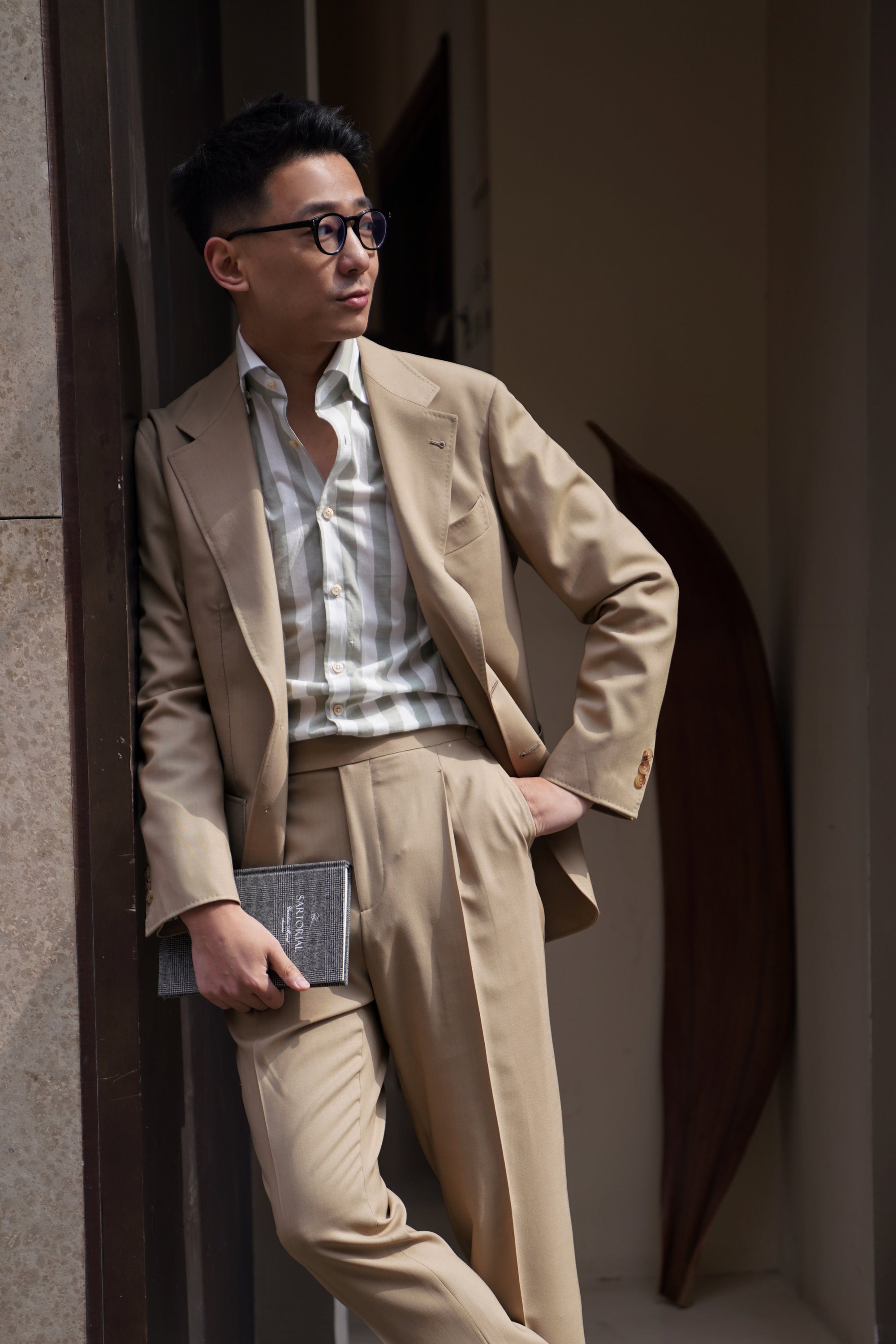 Khaki High Twist Wool Suit #145
