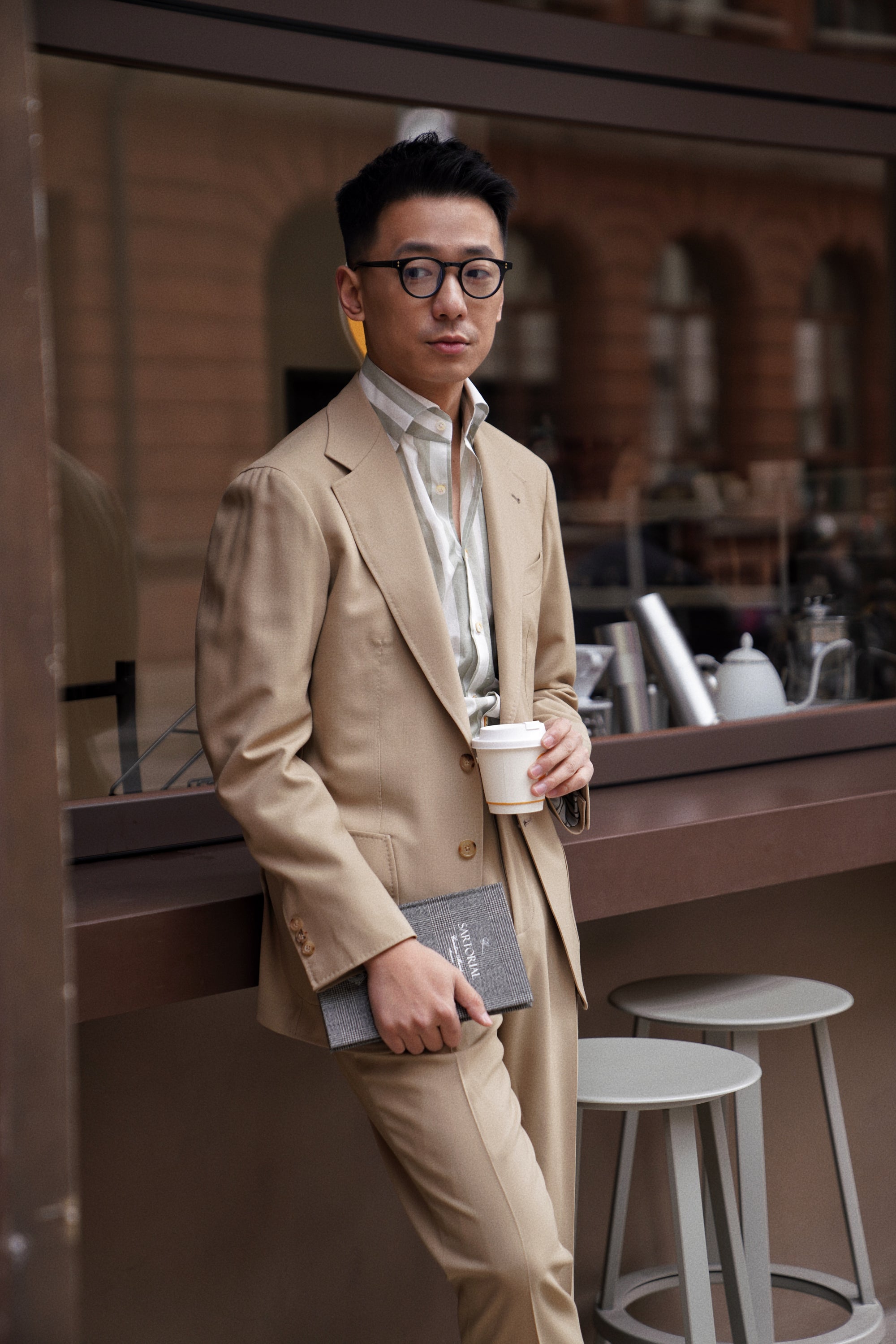 Khaki High Twist Wool Suit #145
