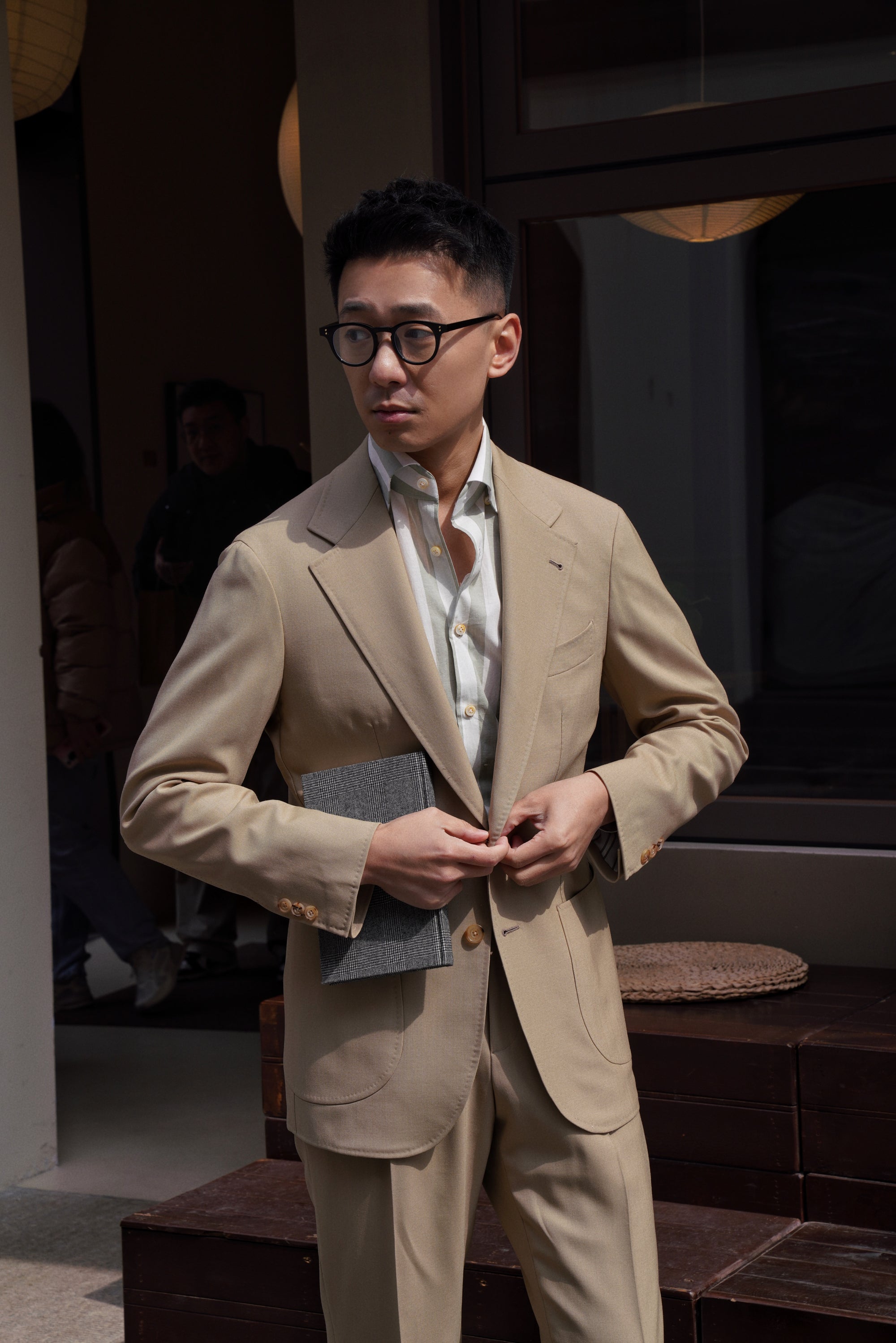 Khaki High Twist Wool Suit #145