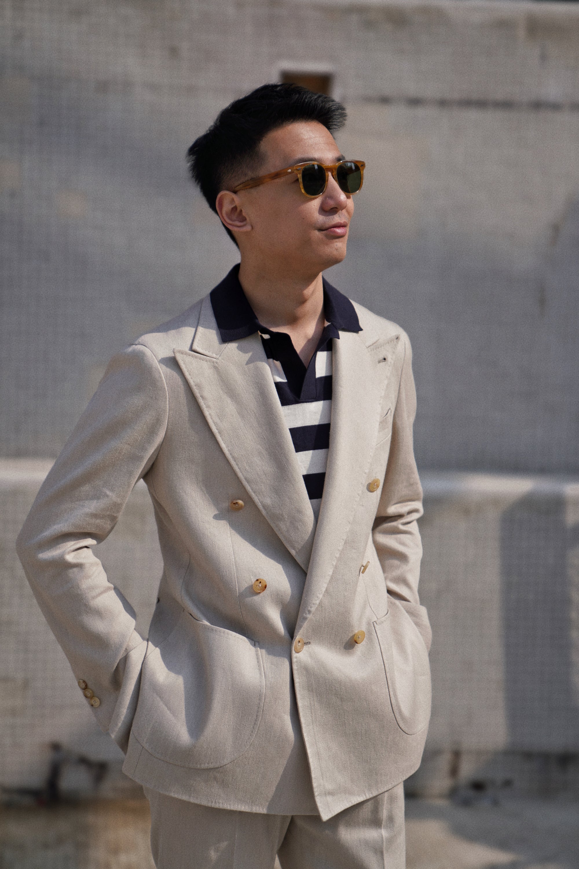 Stone Wool Linen Twill Suit #121