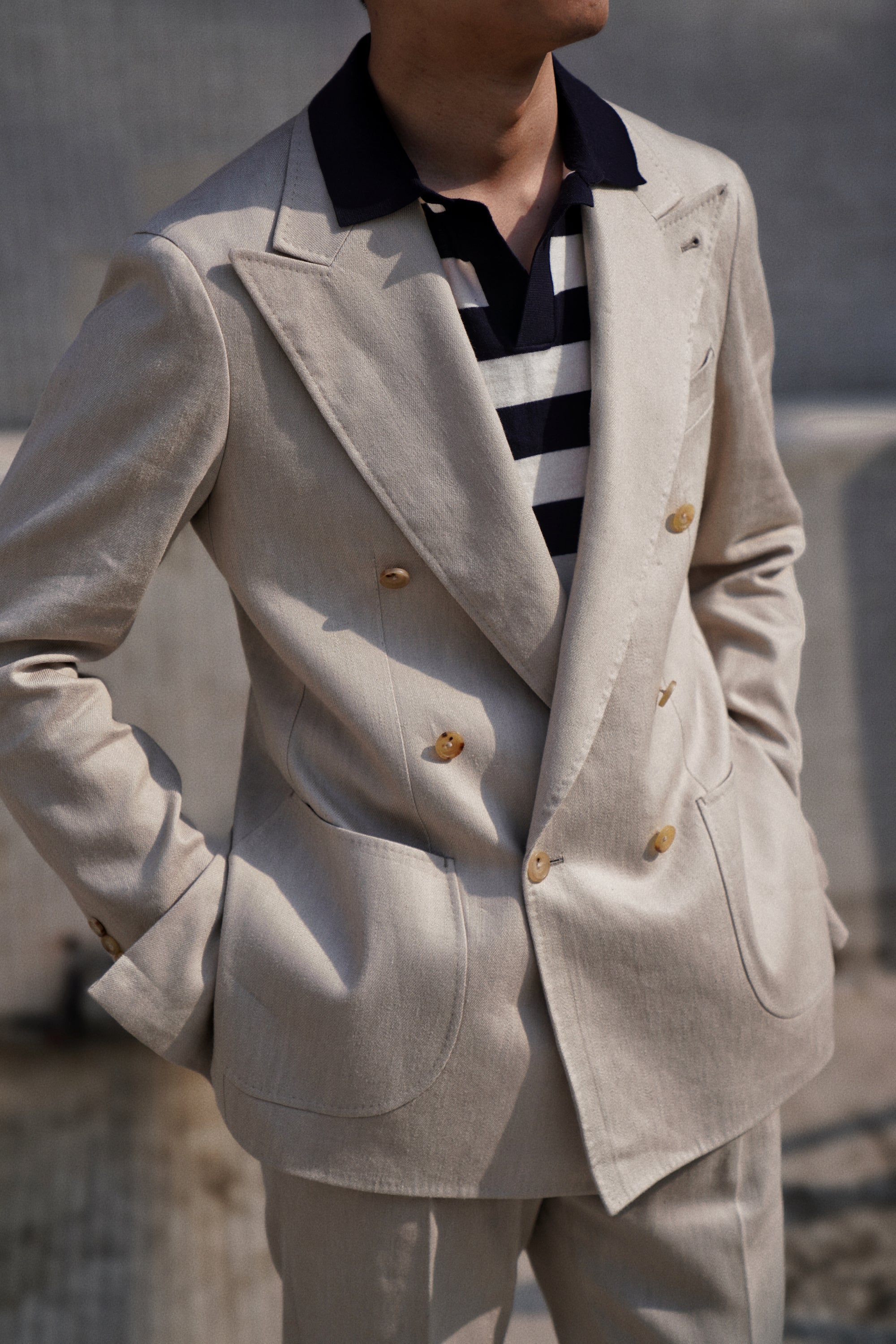 Stone Wool Linen Twill Suit #121