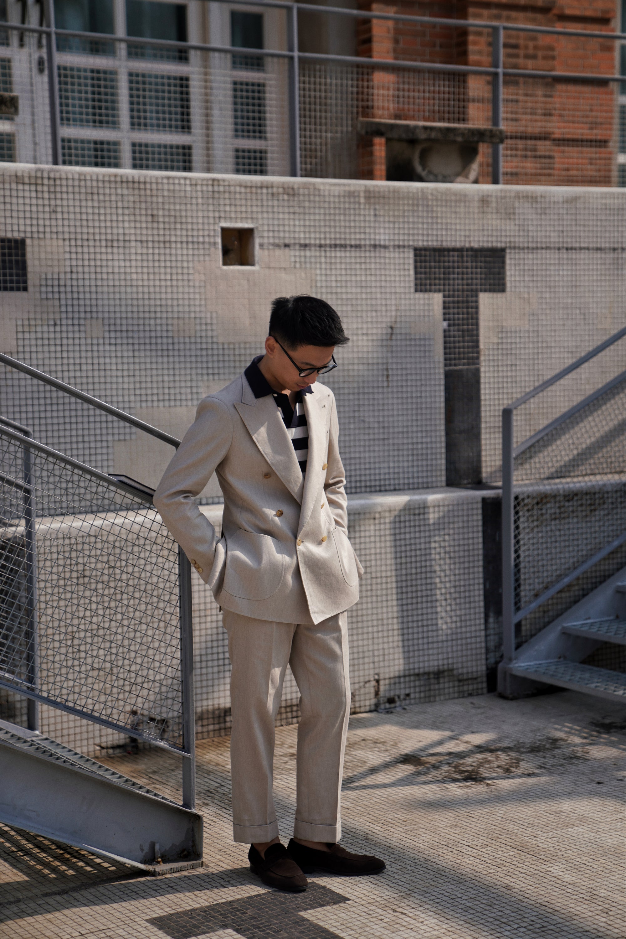 Stone Wool Linen Twill Suit #121
