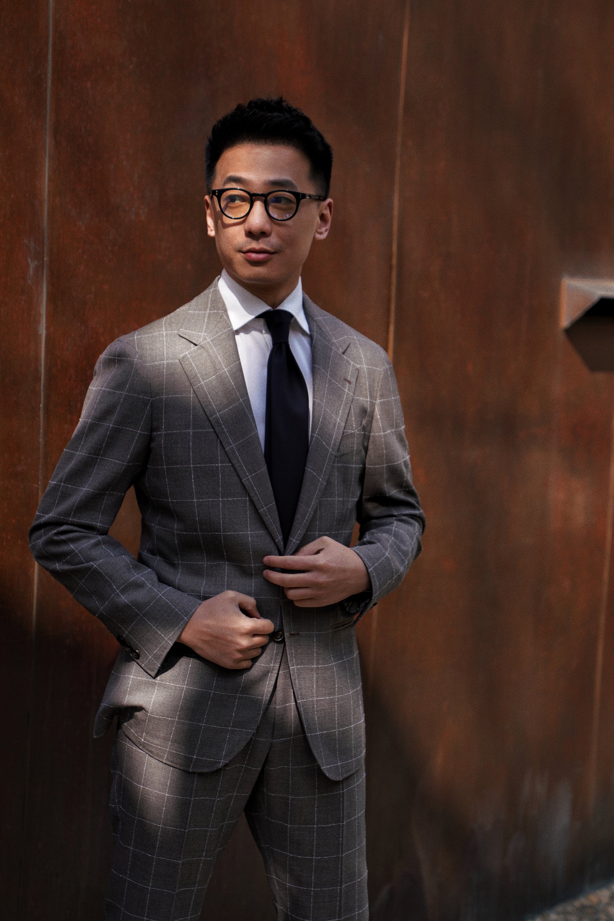 Fossil Windowpane Wool Suit #78