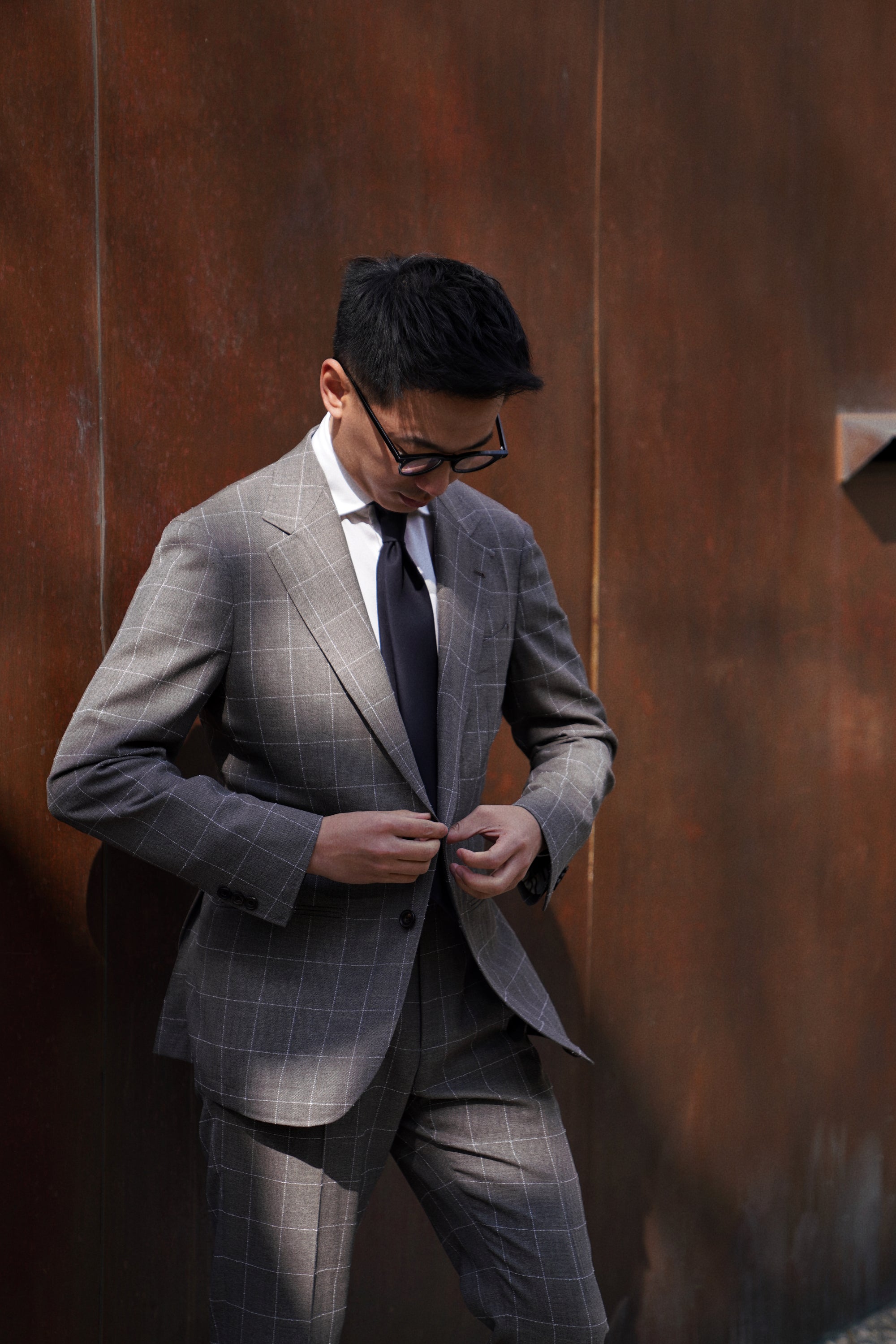 Fossil Windowpane Wool Suit #78