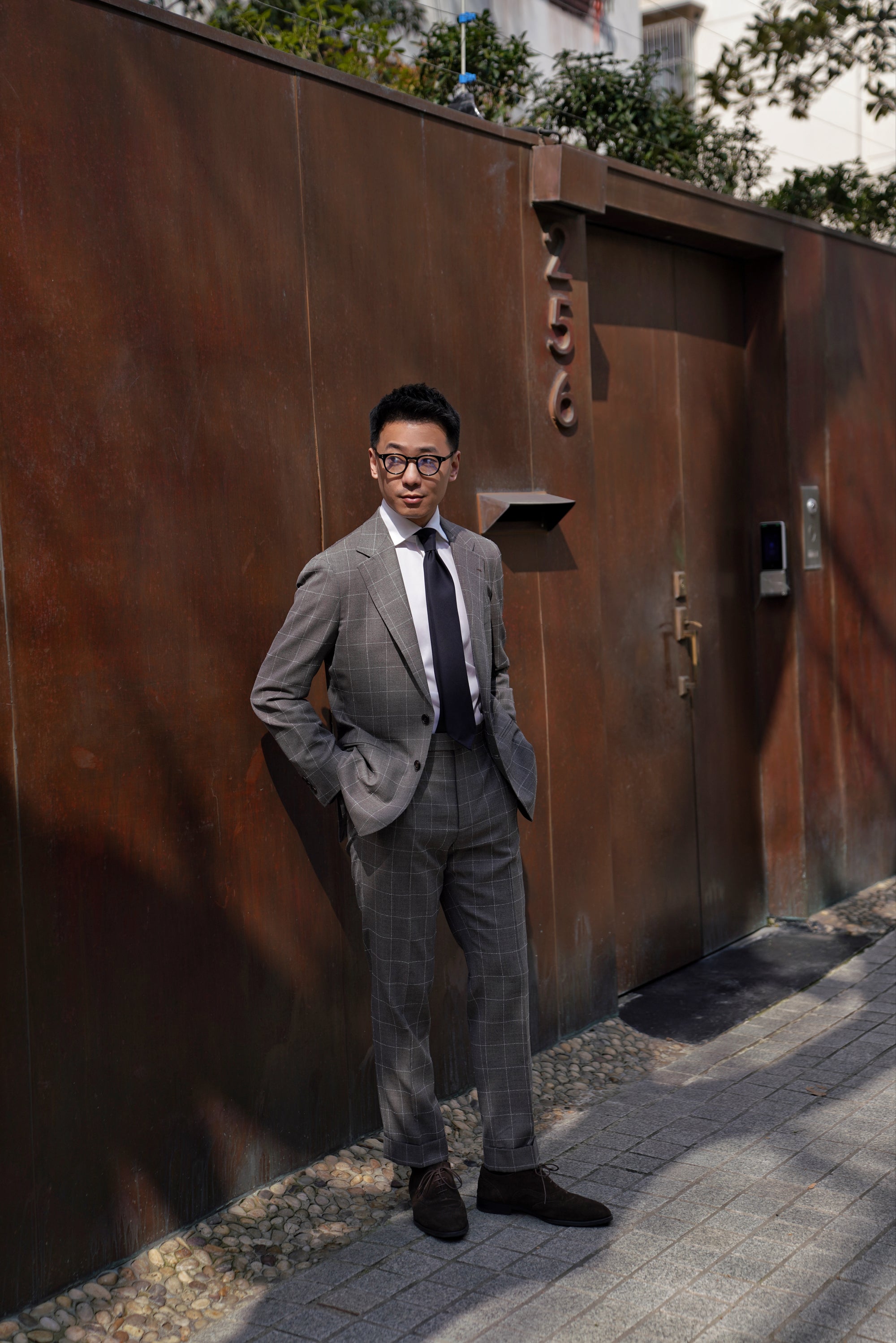 Fossil Windowpane Wool Suit #78