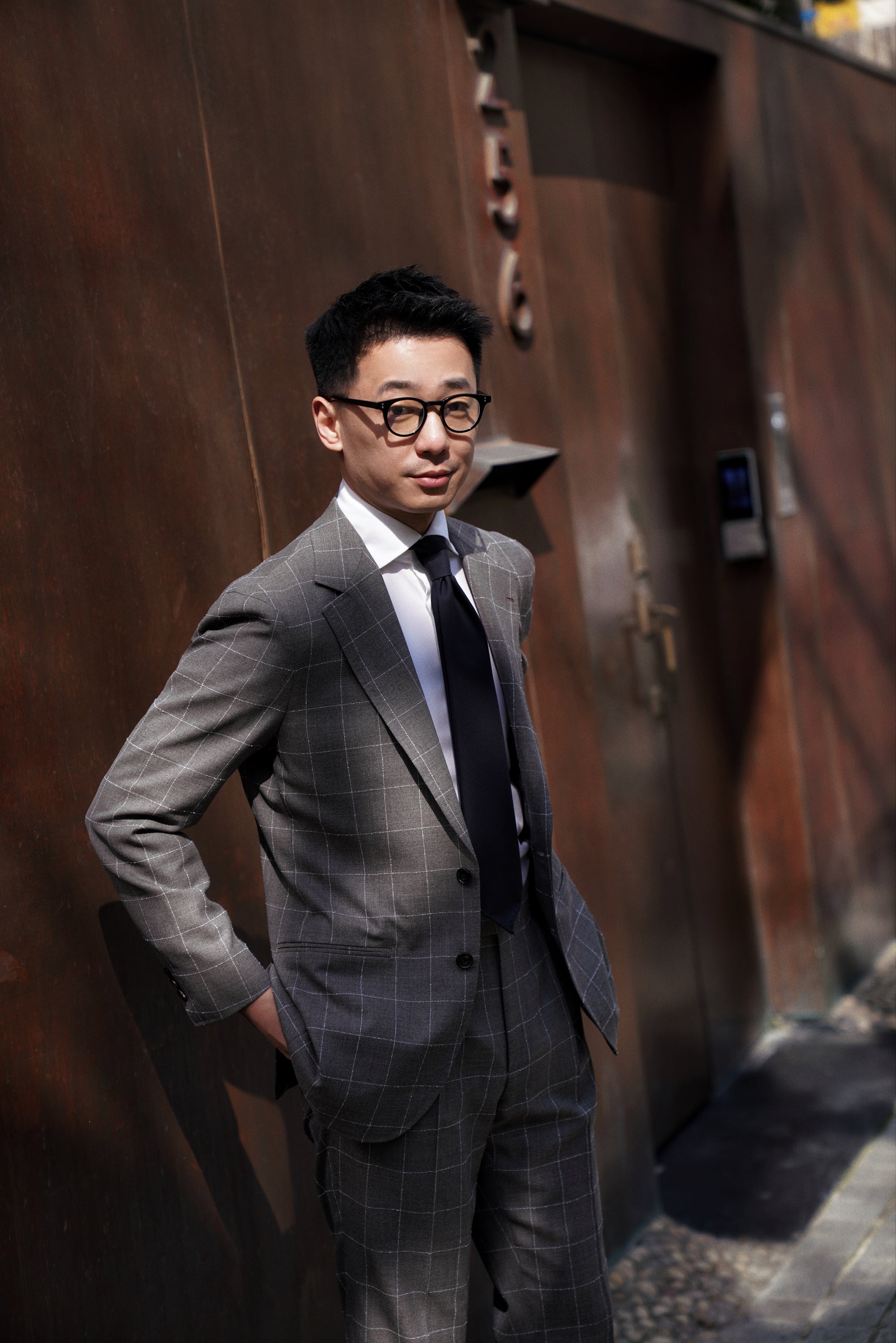 Fossil Windowpane Wool Suit #78